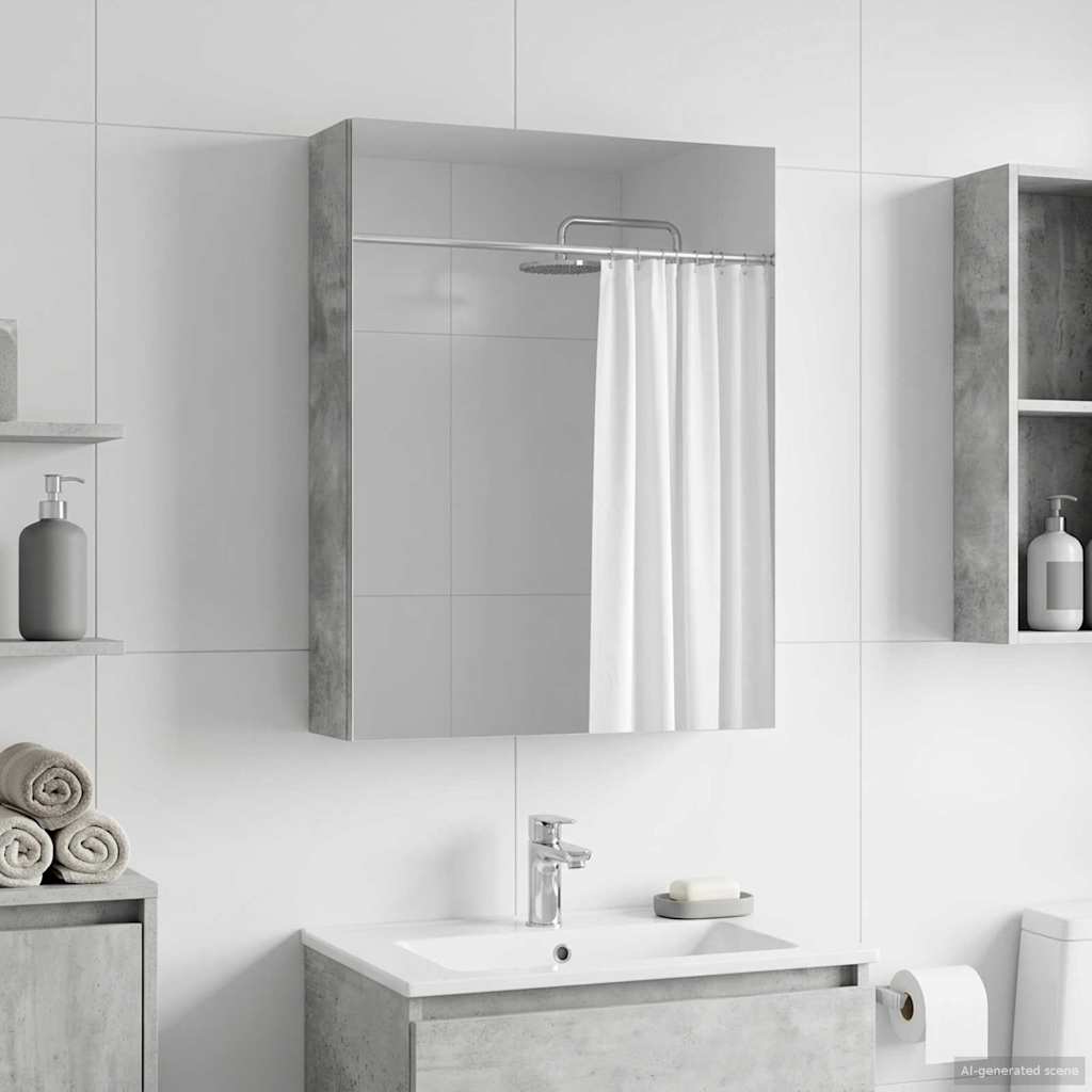 Badkamer spiegelkast Beton Grijs 50 x 14,5 x 70 cm Bewerkt hout is nu te koop bij PeponiXL, paradijselijk wonen!