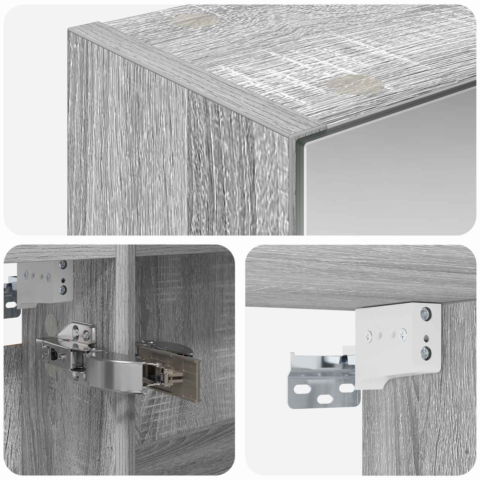 Badkamer spiegelkast met plank Grijs Sonoma 50 x 14,5 x 70 cm is nu te koop bij PeponiXL, paradijselijk wonen!
