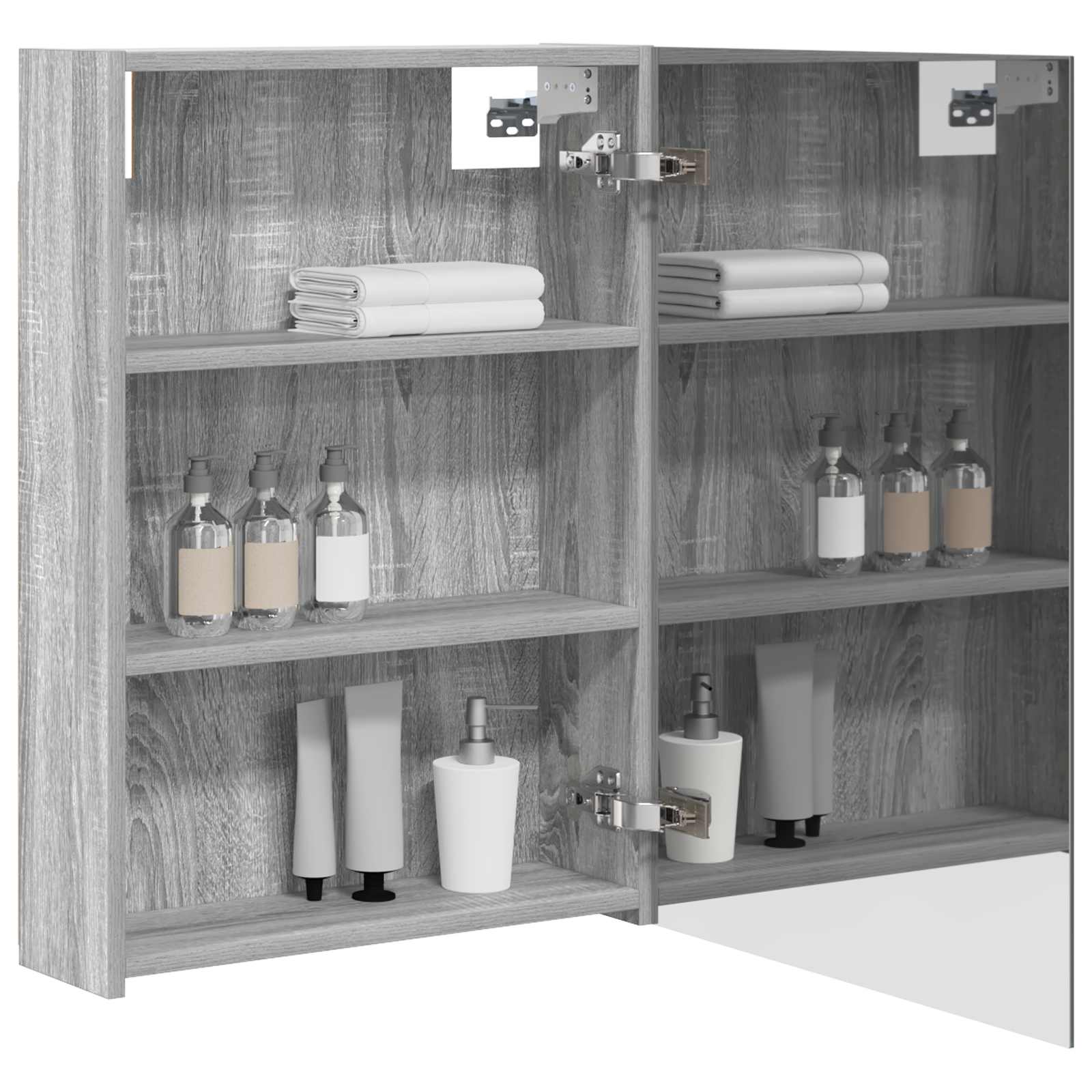 Badkamer spiegelkast met plank Grijs Sonoma 50 x 14,5 x 70 cm is nu te koop bij PeponiXL, paradijselijk wonen!