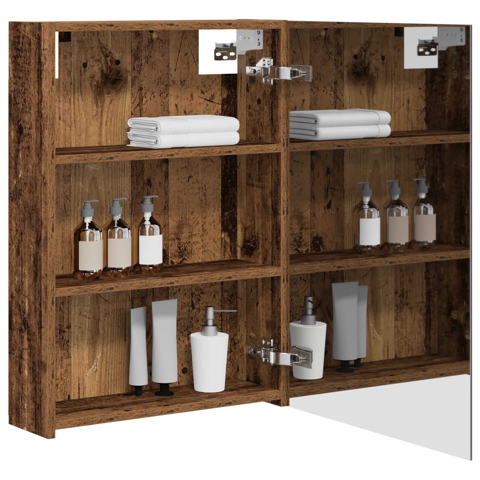 Badkamer spiegelkast Oudhout 50 x 14,5 x 70 cm Bewerkt hout is nu te koop bij PeponiXL, paradijselijk wonen!