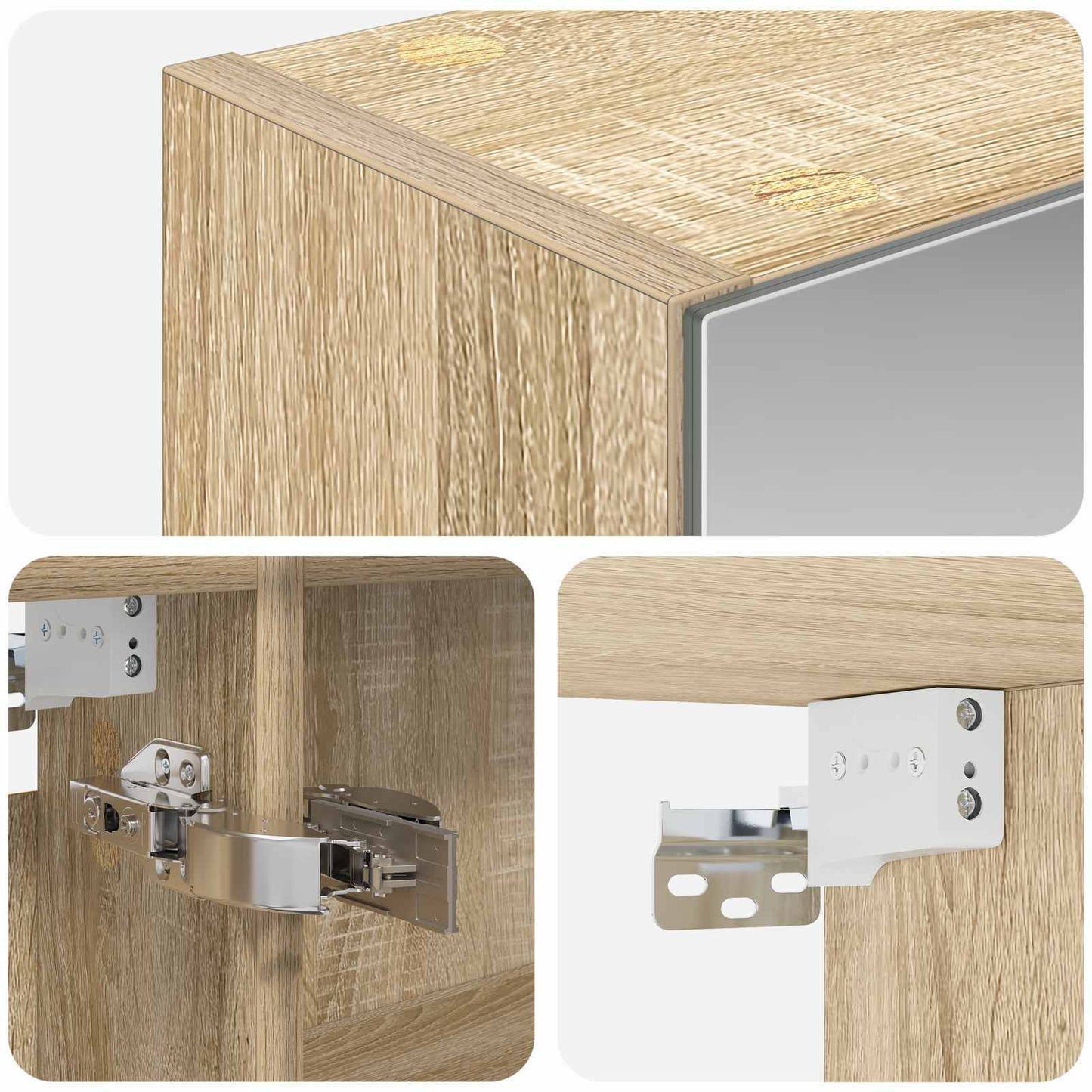 Badkamer spiegelkast met plank Sonoma Eiken 50 x 14,5 x 70 cm is nu te koop bij PeponiXL, paradijselijk wonen!