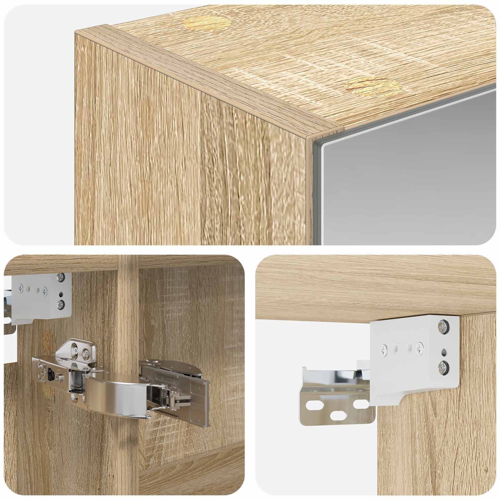 Badkamer spiegelkast met plank Sonoma Eiken 50 x 14,5 x 70 cm is nu te koop bij PeponiXL, paradijselijk wonen!
