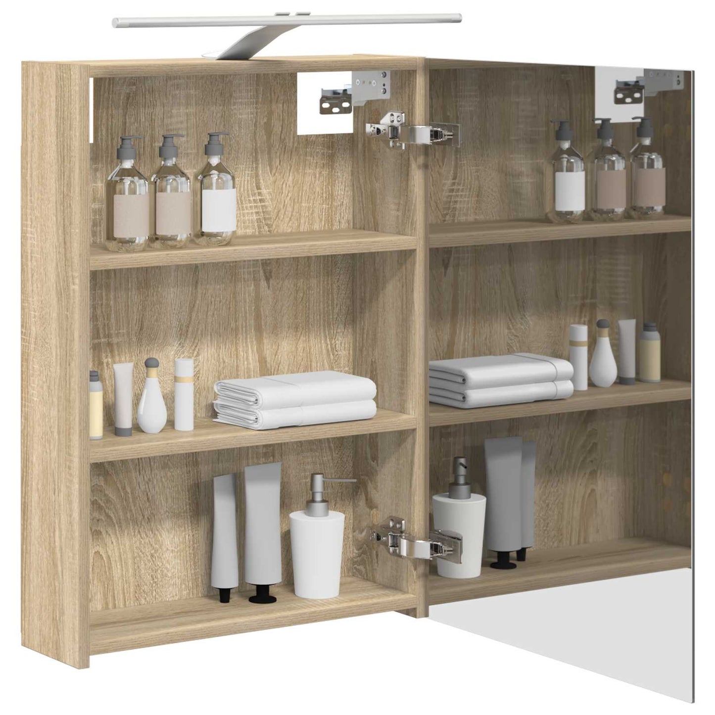 Badkamer spiegelkast met plank Sonoma Eiken 50 x 14,5 x 70 cm is nu te koop bij PeponiXL, paradijselijk wonen!