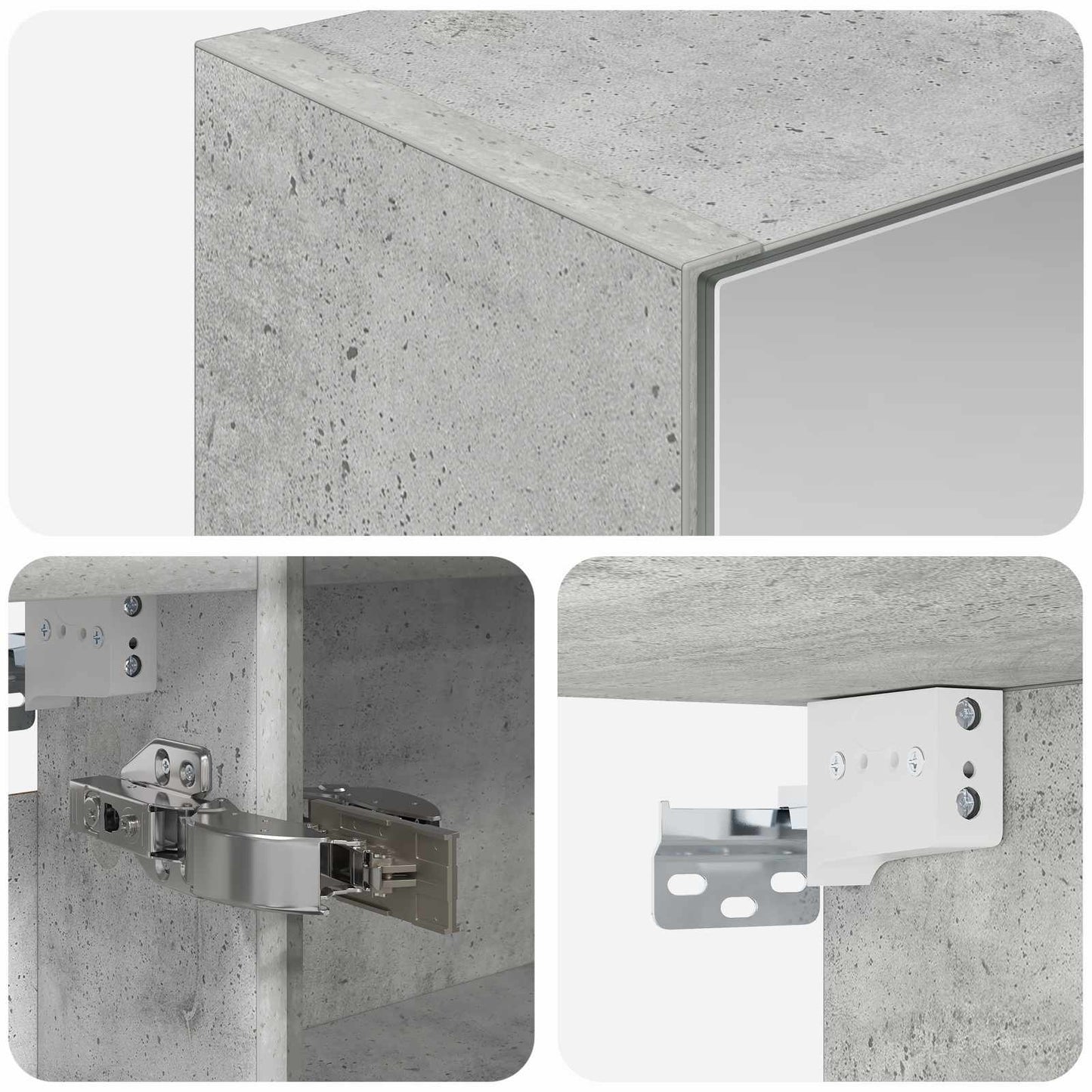 Badkamer spiegelkast Beton Grijs 50 x 14,5 x 70 cm Bewerkt hout is nu te koop bij PeponiXL, paradijselijk wonen!