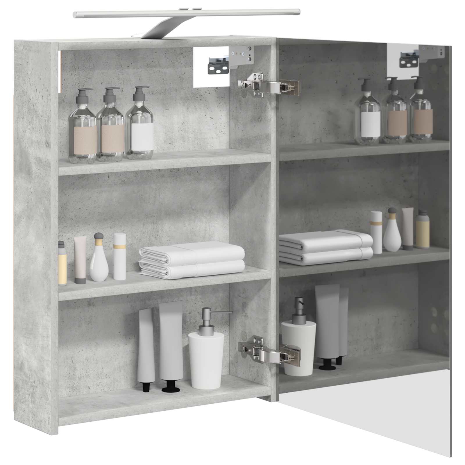 Badkamer spiegelkast Beton Grijs 50 x 14,5 x 70 cm Bewerkt hout is nu te koop bij PeponiXL, paradijselijk wonen!