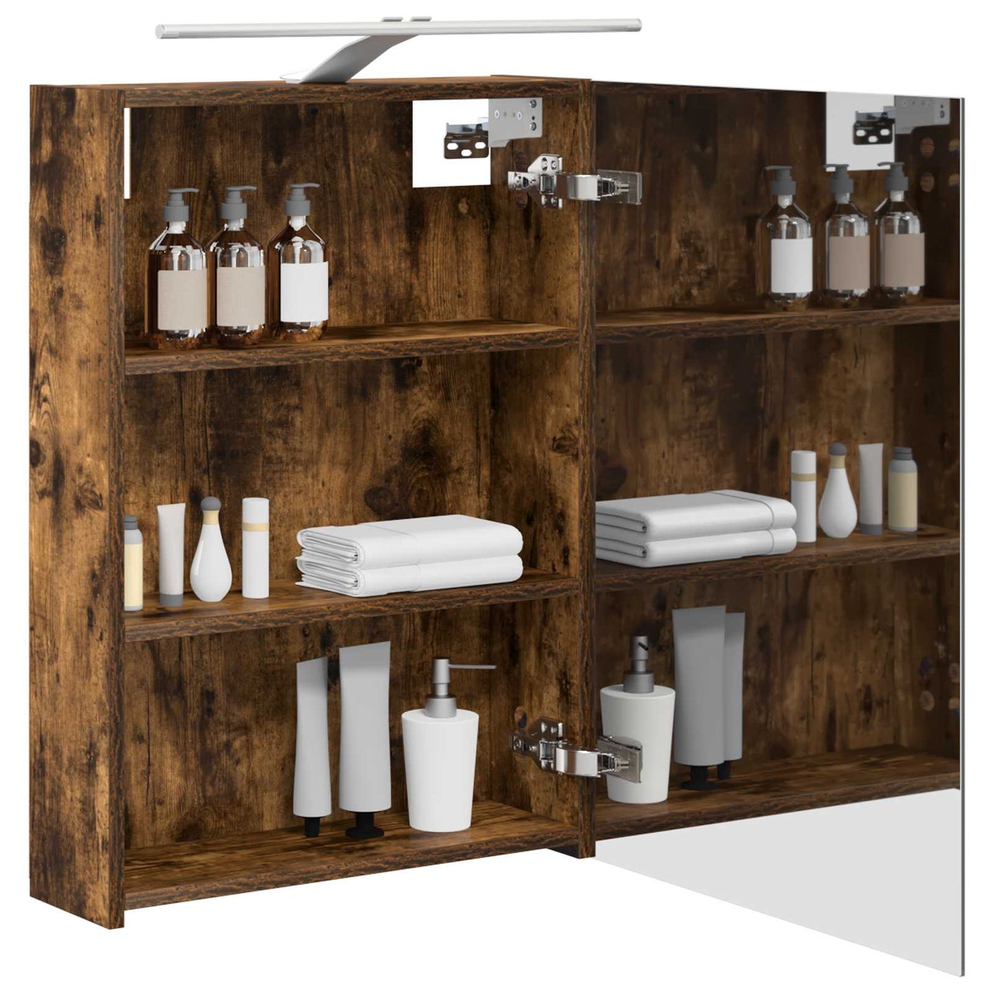 Badkamer spiegelkast met plank Gerookt eiken 50 x 14,5 x 70 cm is nu te koop bij PeponiXL, paradijselijk wonen!