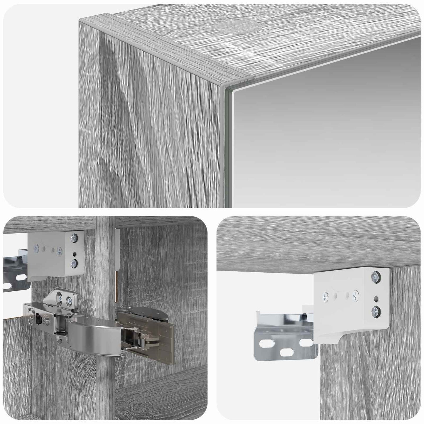 Badkamer spiegelkast met plank Grijs Sonoma 50 x 14,5 x 70 cm is nu te koop bij PeponiXL, paradijselijk wonen!