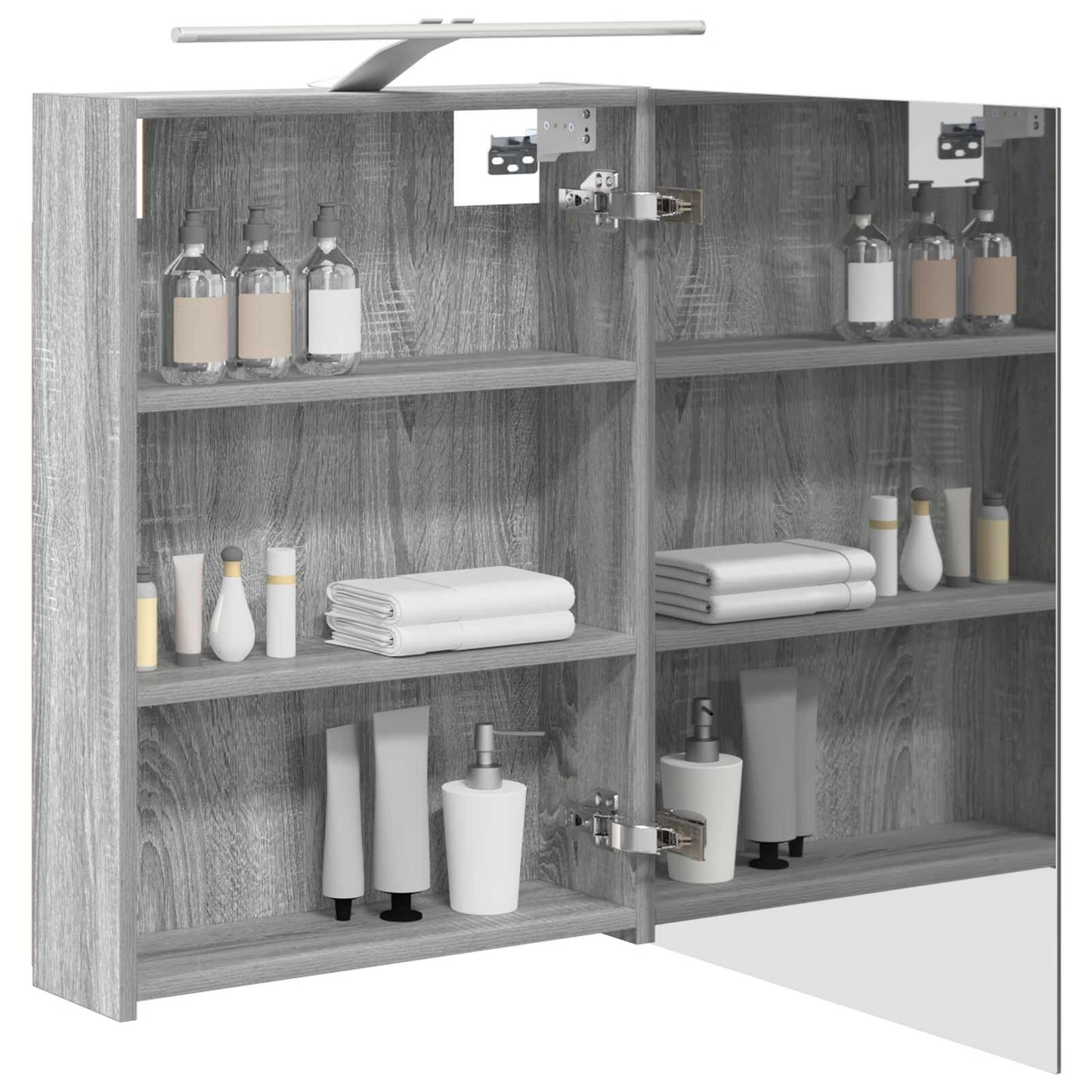 Badkamer spiegelkast met plank Grijs Sonoma 50 x 14,5 x 70 cm is nu te koop bij PeponiXL, paradijselijk wonen!