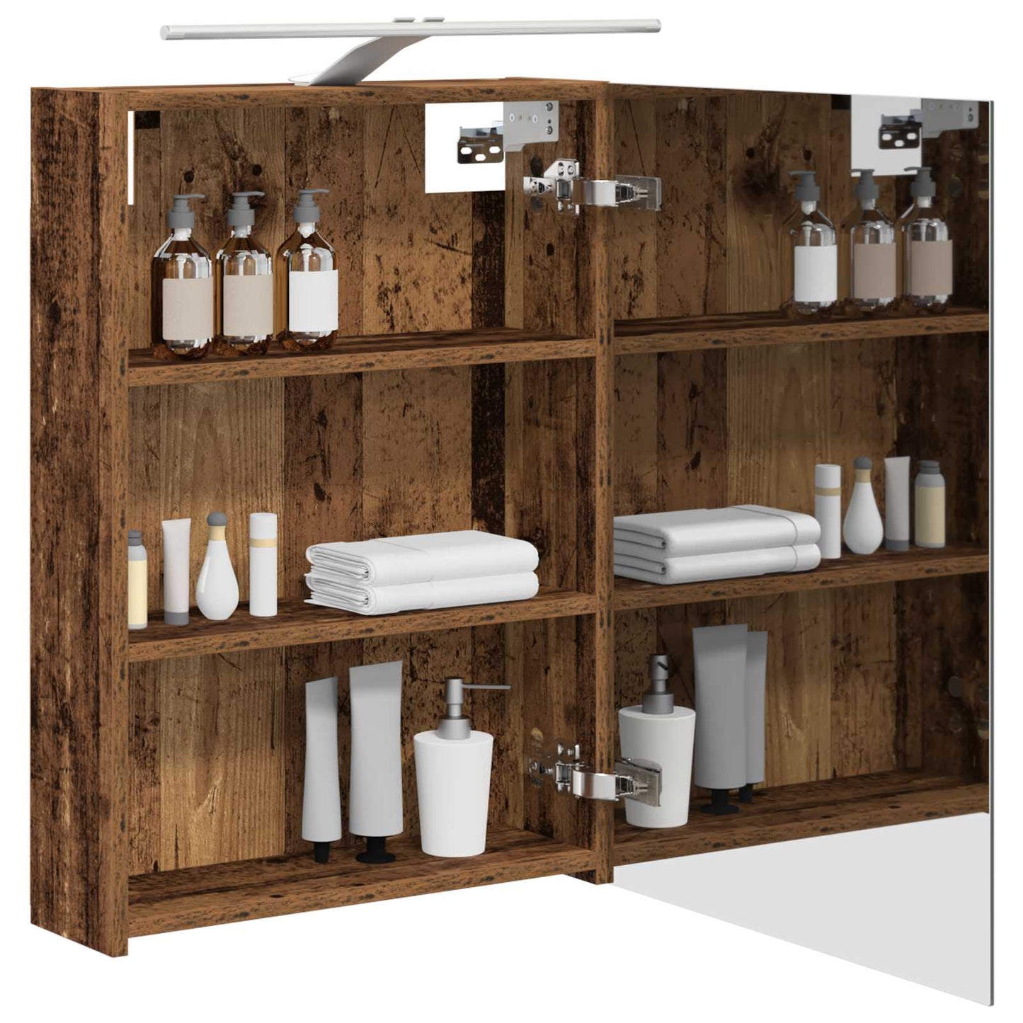 Badkamer spiegelkast Oudhout 50 x 14,5 x 70 cm Bewerkt hout is nu te koop bij PeponiXL, paradijselijk wonen!