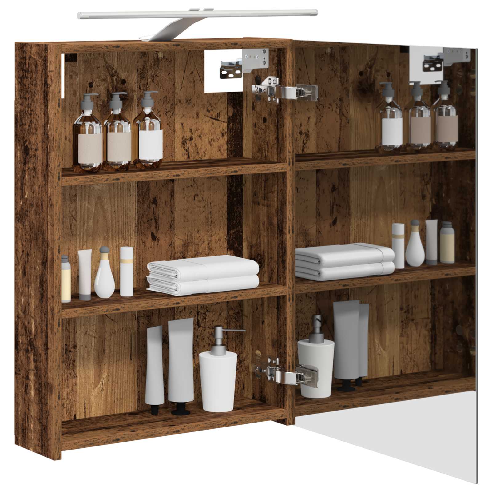 Badkamer spiegelkast Oudhout 50 x 14,5 x 70 cm Bewerkt hout is nu te koop bij PeponiXL, paradijselijk wonen!