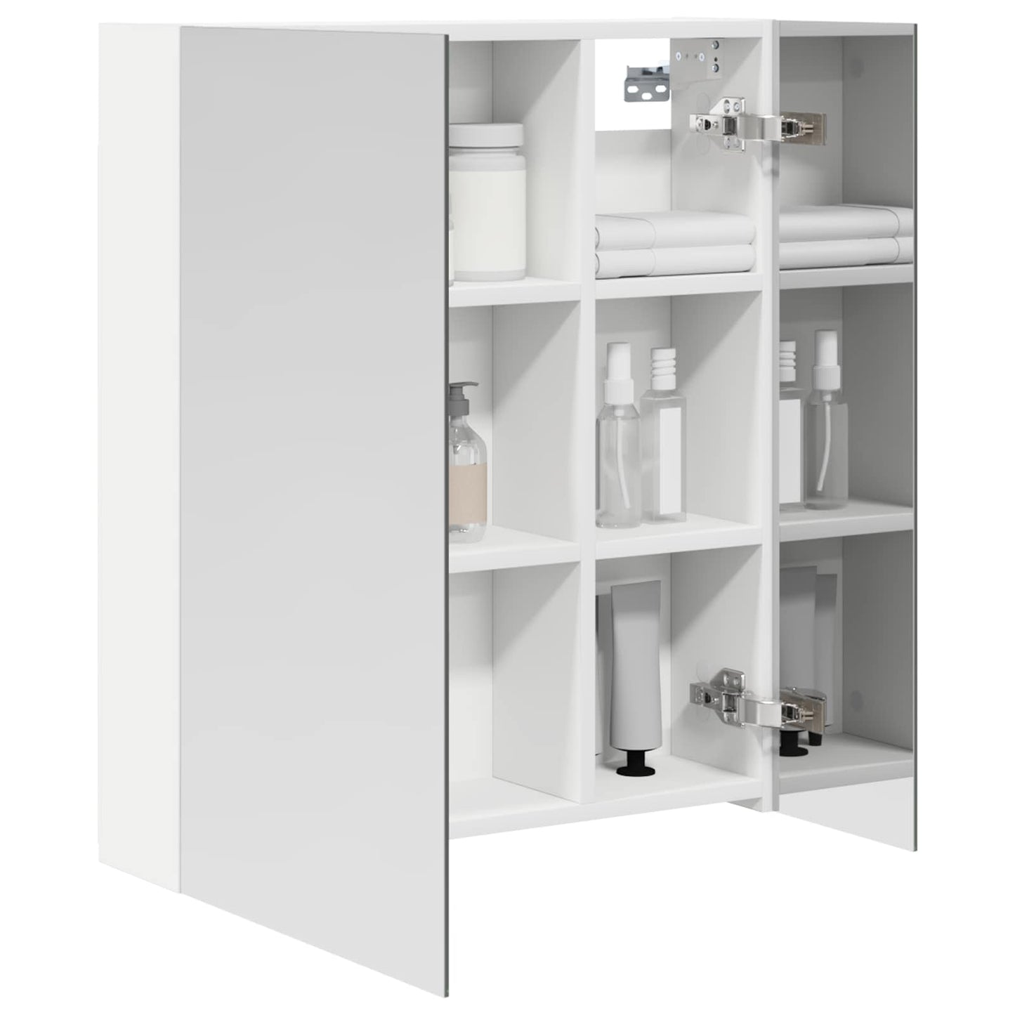 Badkamer spiegelkast Wit 60 x 14,5 x 70 cm Bewerkt hout is nu te koop bij PeponiXL, paradijselijk wonen!