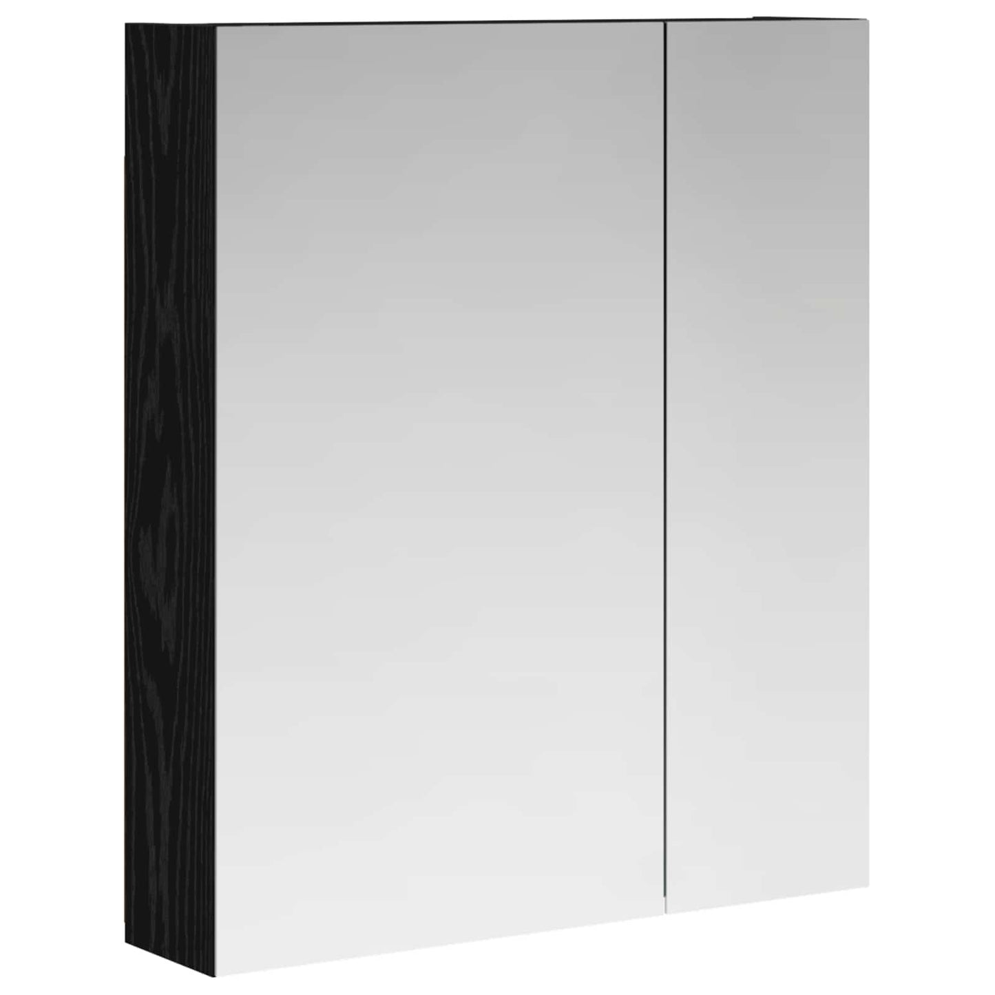 Badkamer spiegelkast Zwart Eiken 60 x 14,5 x 70 cm Bewerkt hout is nu te koop bij PeponiXL, paradijselijk wonen!
