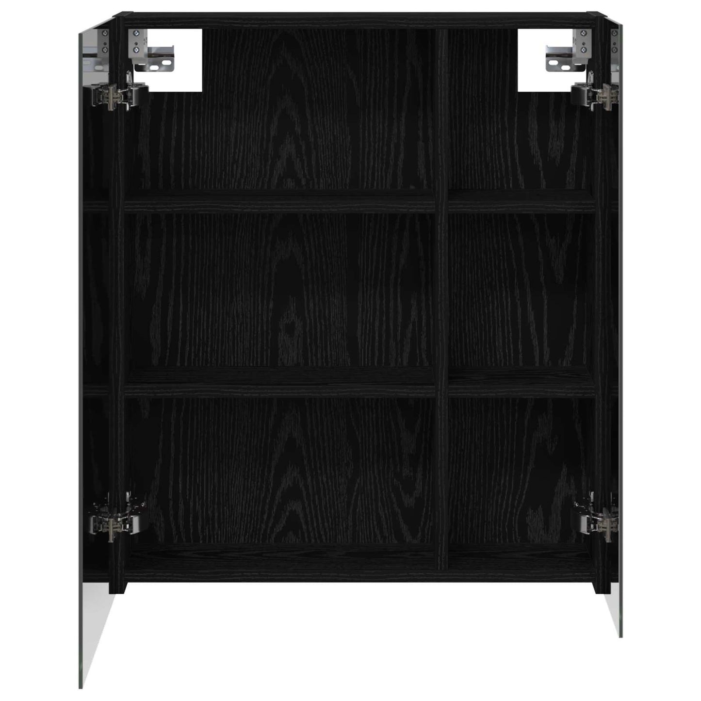 Badkamer spiegelkast Zwart Eiken 60 x 14,5 x 70 cm Bewerkt hout is nu te koop bij PeponiXL, paradijselijk wonen!