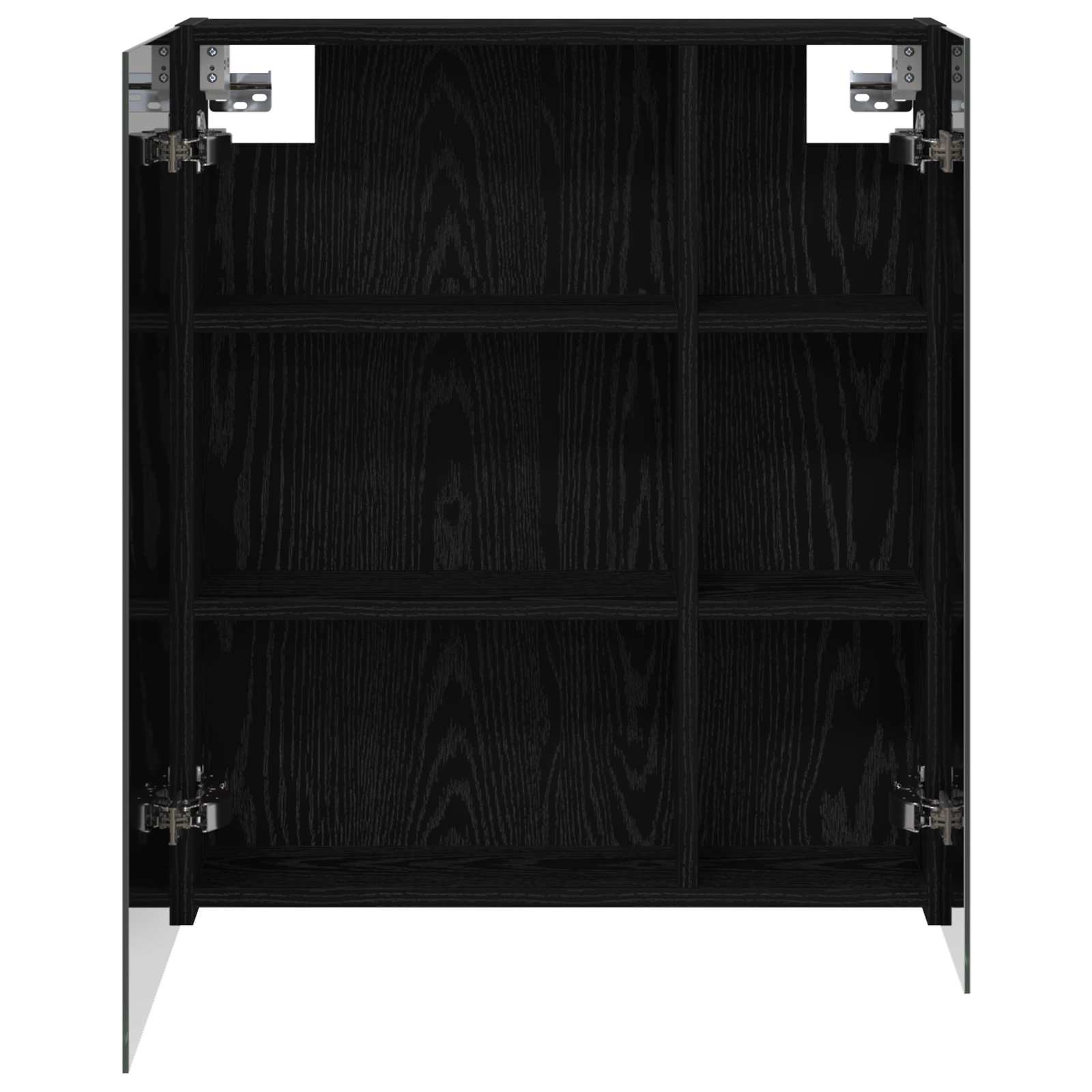 Badkamer spiegelkast Zwart Eiken 60 x 14,5 x 70 cm Bewerkt hout is nu te koop bij PeponiXL, paradijselijk wonen!