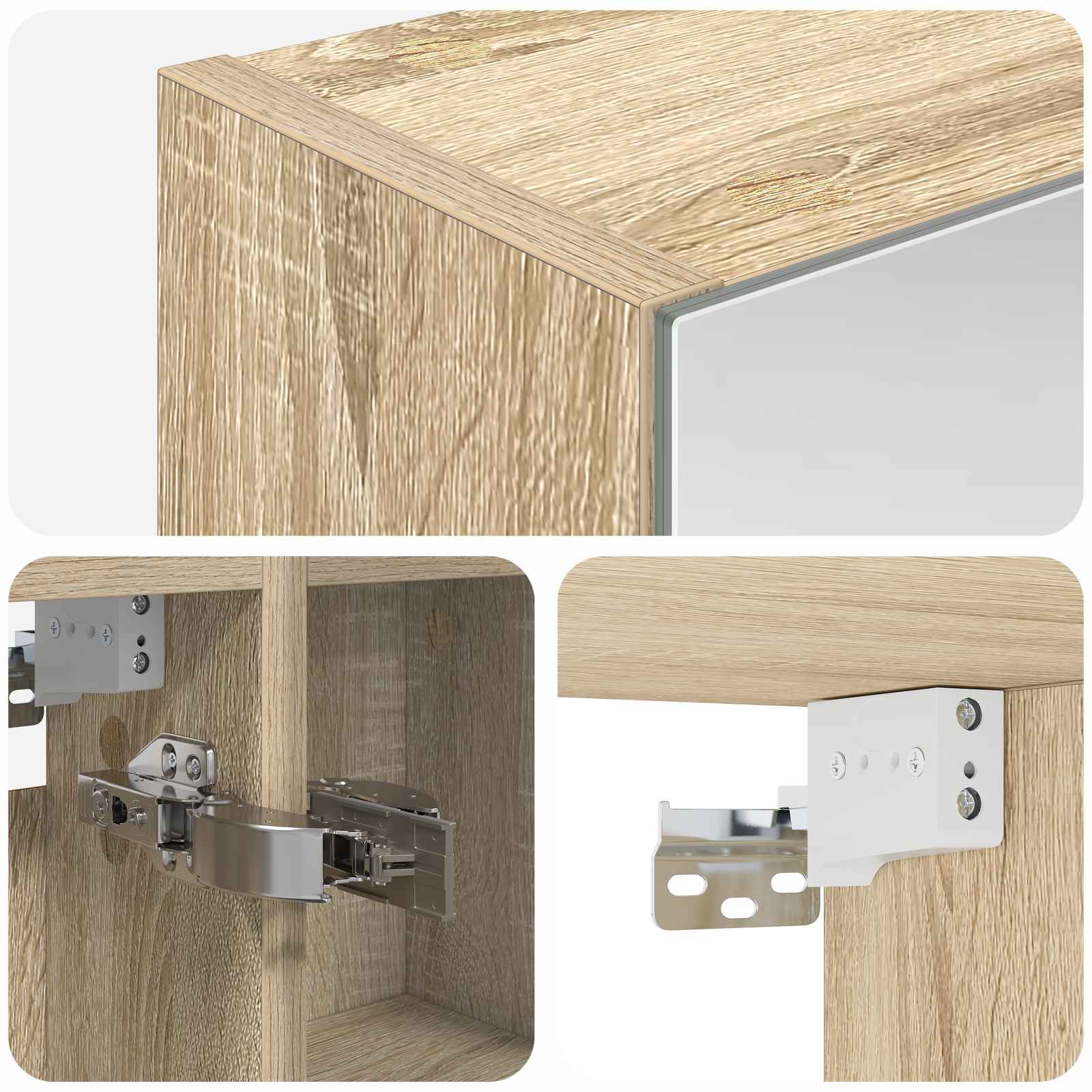 Badkamer spiegelkast met plank Sonoma Eiken 60 x 14,5 x 70 cm is nu te koop bij PeponiXL, paradijselijk wonen!