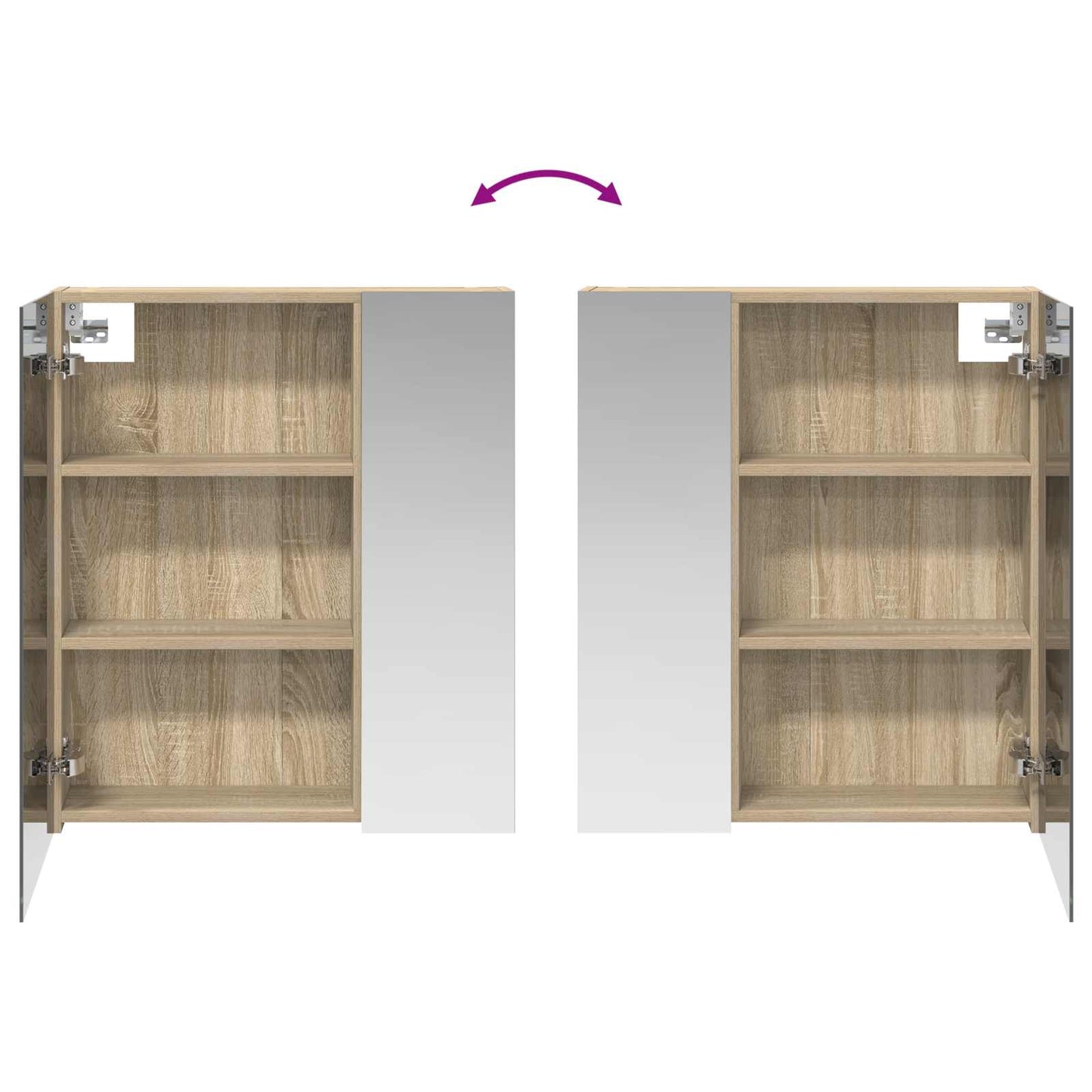 Badkamer spiegelkast met plank Sonoma Eiken 60 x 14,5 x 70 cm is nu te koop bij PeponiXL, paradijselijk wonen!