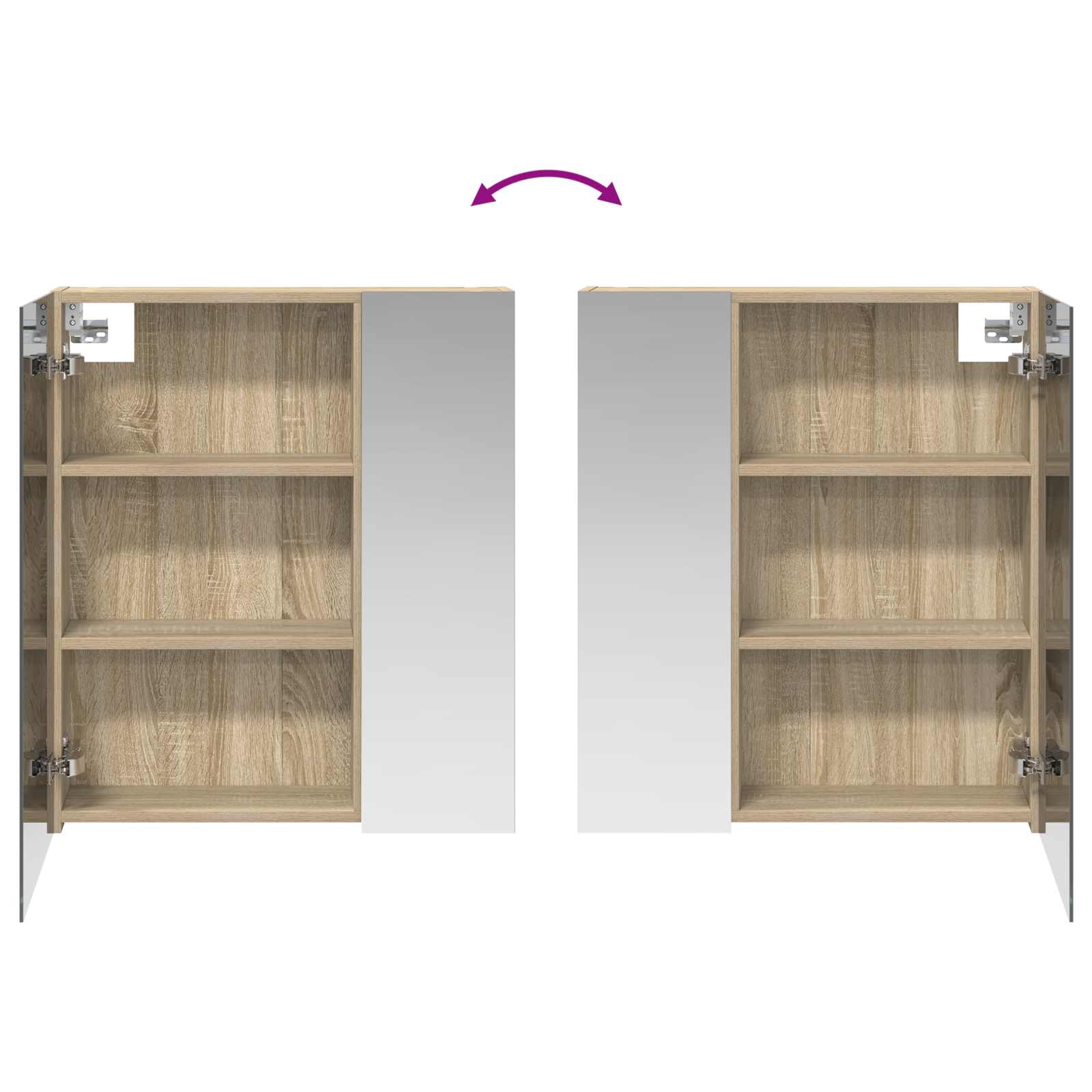 Badkamer spiegelkast met plank Sonoma Eiken 60 x 14,5 x 70 cm is nu te koop bij PeponiXL, paradijselijk wonen!