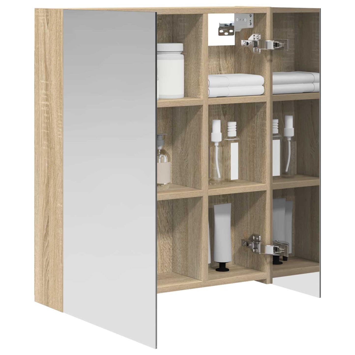 Badkamer spiegelkast met plank Sonoma Eiken 60 x 14,5 x 70 cm is nu te koop bij PeponiXL, paradijselijk wonen!