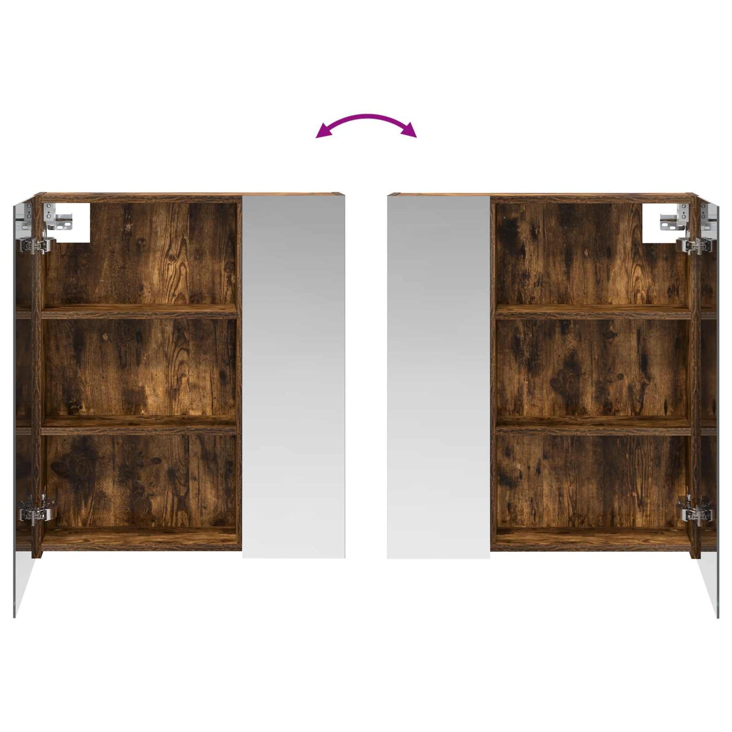 Badkamer spiegelkast met plank Gerookt eiken 60 x 14,5 x 70 cm is nu te koop bij PeponiXL, paradijselijk wonen!