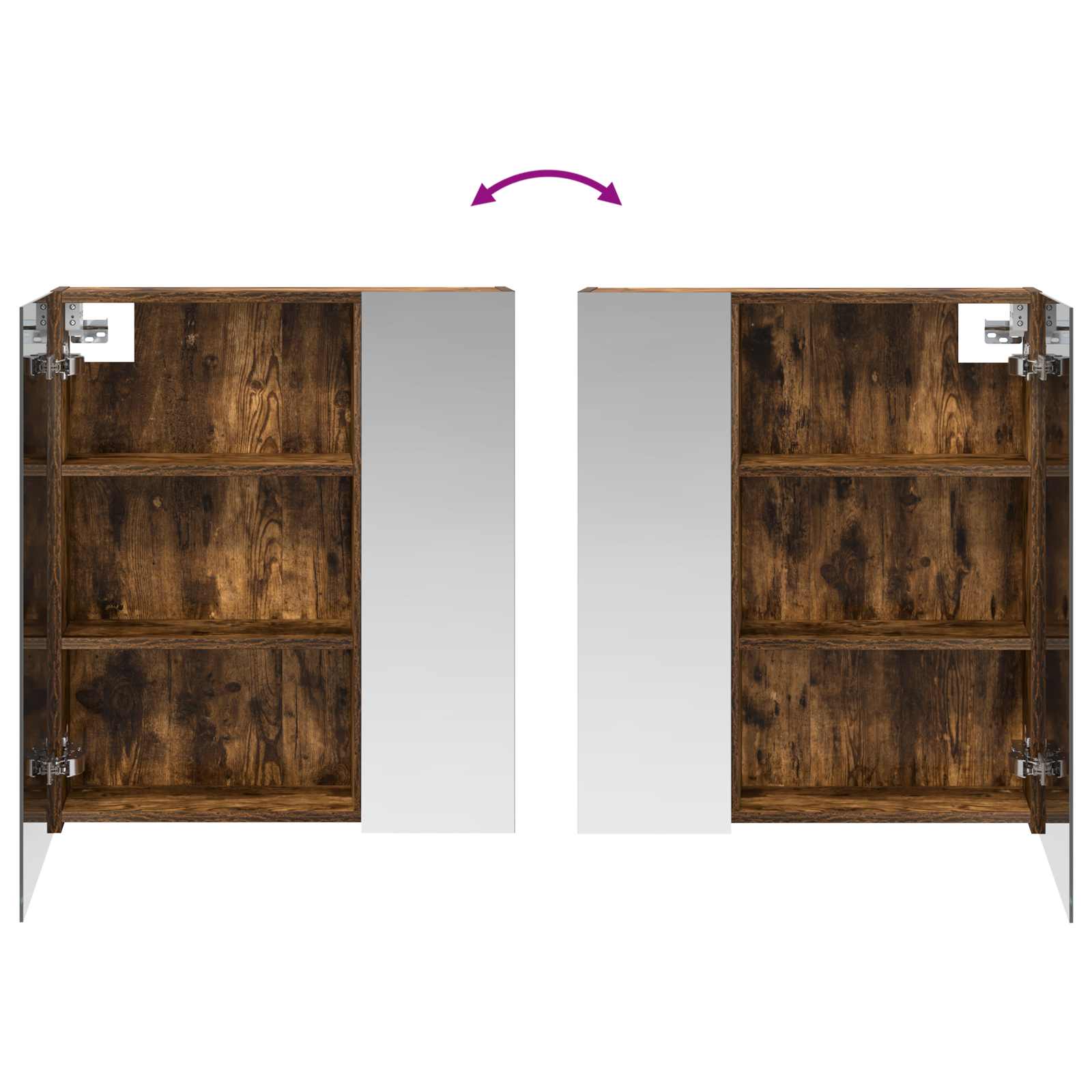 Badkamer spiegelkast met plank Gerookt eiken 60 x 14,5 x 70 cm is nu te koop bij PeponiXL, paradijselijk wonen!