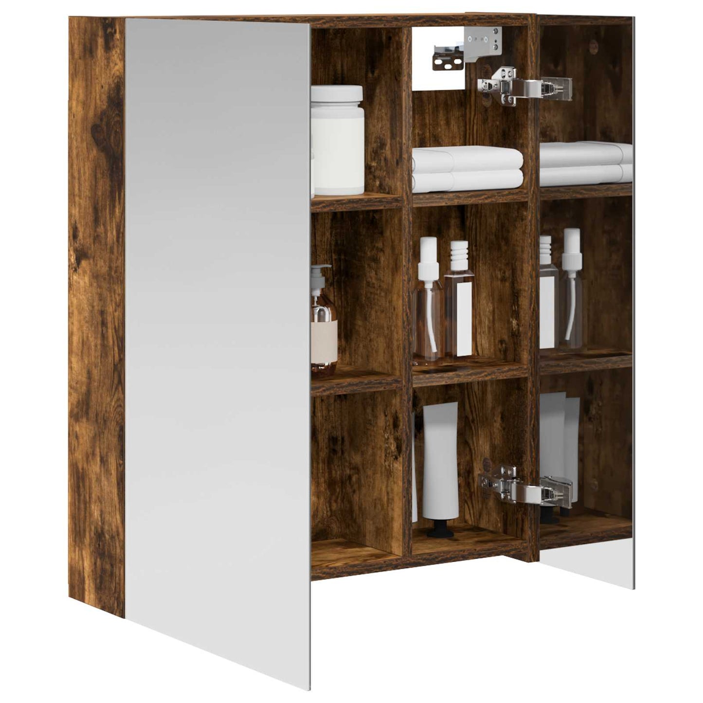 Badkamer spiegelkast met plank Gerookt eiken 60 x 14,5 x 70 cm is nu te koop bij PeponiXL, paradijselijk wonen!