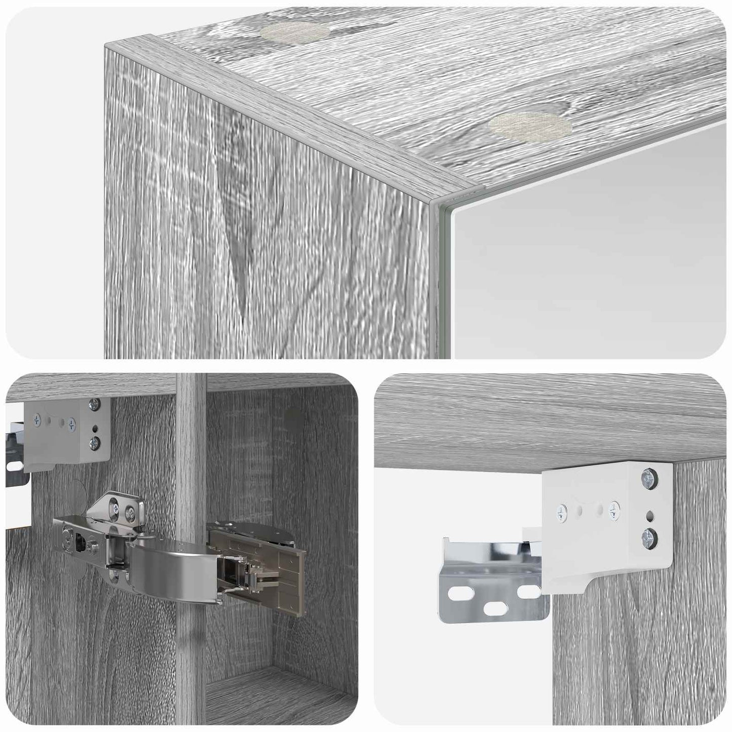 Badkamer spiegelkast met plank Grijs Sonoma 60 x 14,5 x 70 cm is nu te koop bij PeponiXL, paradijselijk wonen!