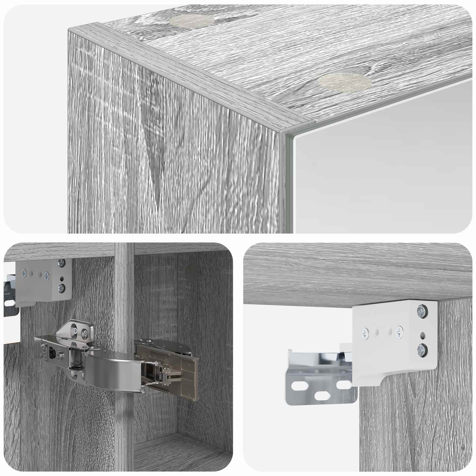 Badkamer spiegelkast met plank Grijs Sonoma 60 x 14,5 x 70 cm is nu te koop bij PeponiXL, paradijselijk wonen!