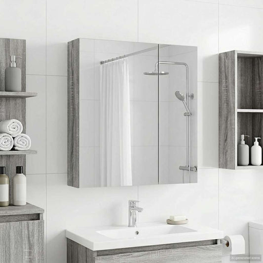 Badkamer spiegelkast met plank Grijs Sonoma 60 x 14,5 x 70 cm is nu te koop bij PeponiXL, paradijselijk wonen!