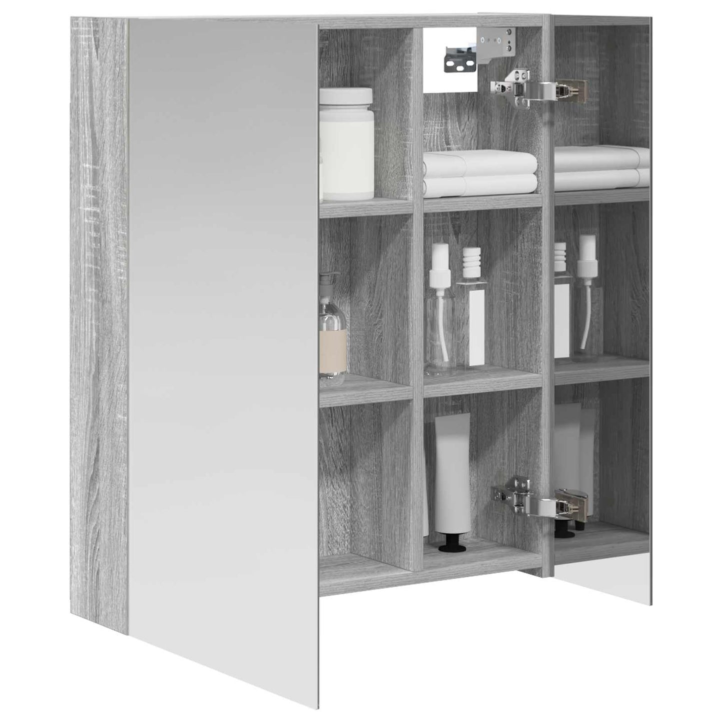Badkamer spiegelkast met plank Grijs Sonoma 60 x 14,5 x 70 cm is nu te koop bij PeponiXL, paradijselijk wonen!