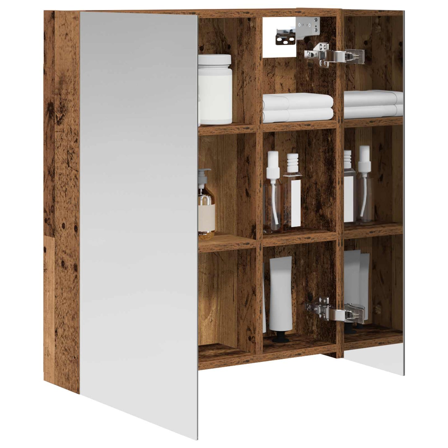 Badkamer spiegelkast Oudhout 60 x 14,5 x 70 cm Bewerkt hout is nu te koop bij PeponiXL, paradijselijk wonen!