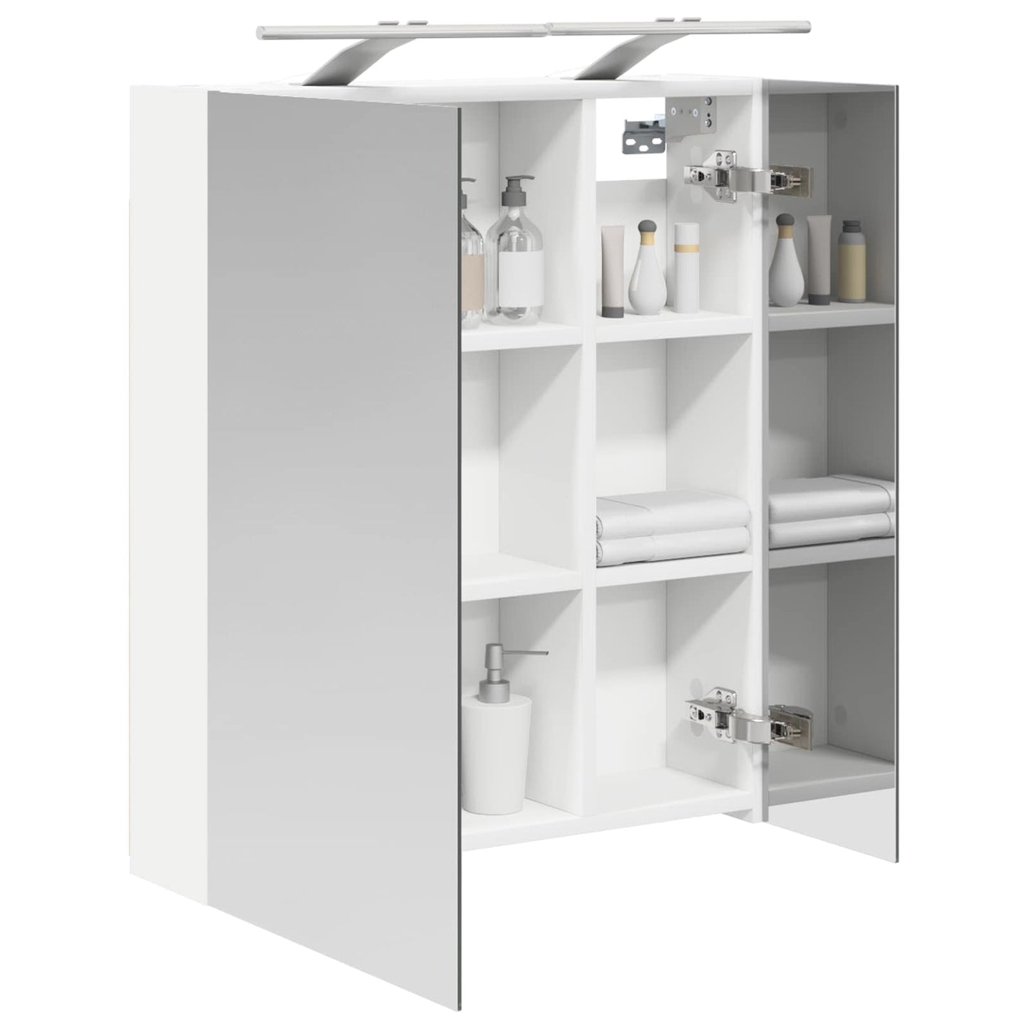 Badkamer spiegelkast Wit 60 x 14,5 x 70 cm Bewerkt hout is nu te koop bij PeponiXL, paradijselijk wonen!