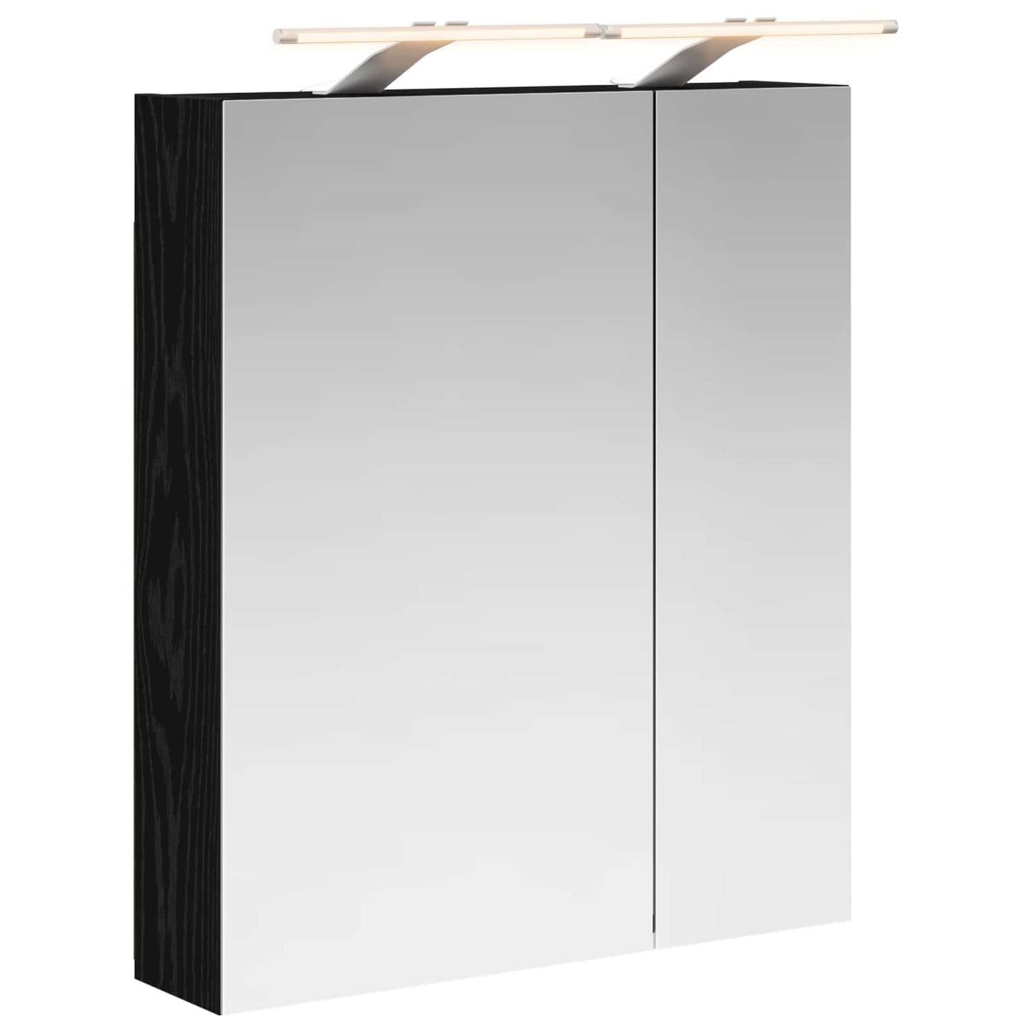 Badkamer spiegelkast Zwart Eiken 60 x 14,5 x 70 cm Bewerkt hout is nu te koop bij PeponiXL, paradijselijk wonen!