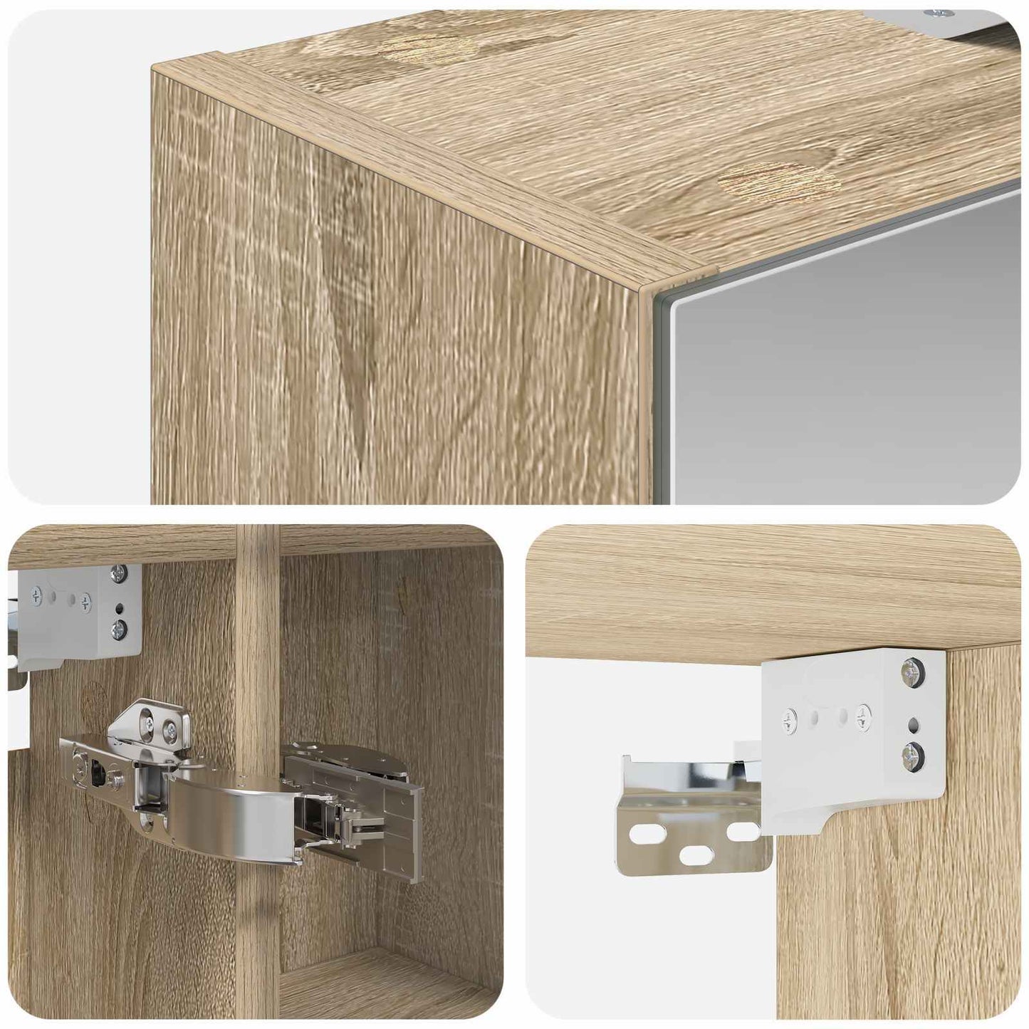 Badkamer spiegelkast met plank Sonoma Eiken 60 x 14,5 x 70 cm is nu te koop bij PeponiXL, paradijselijk wonen!