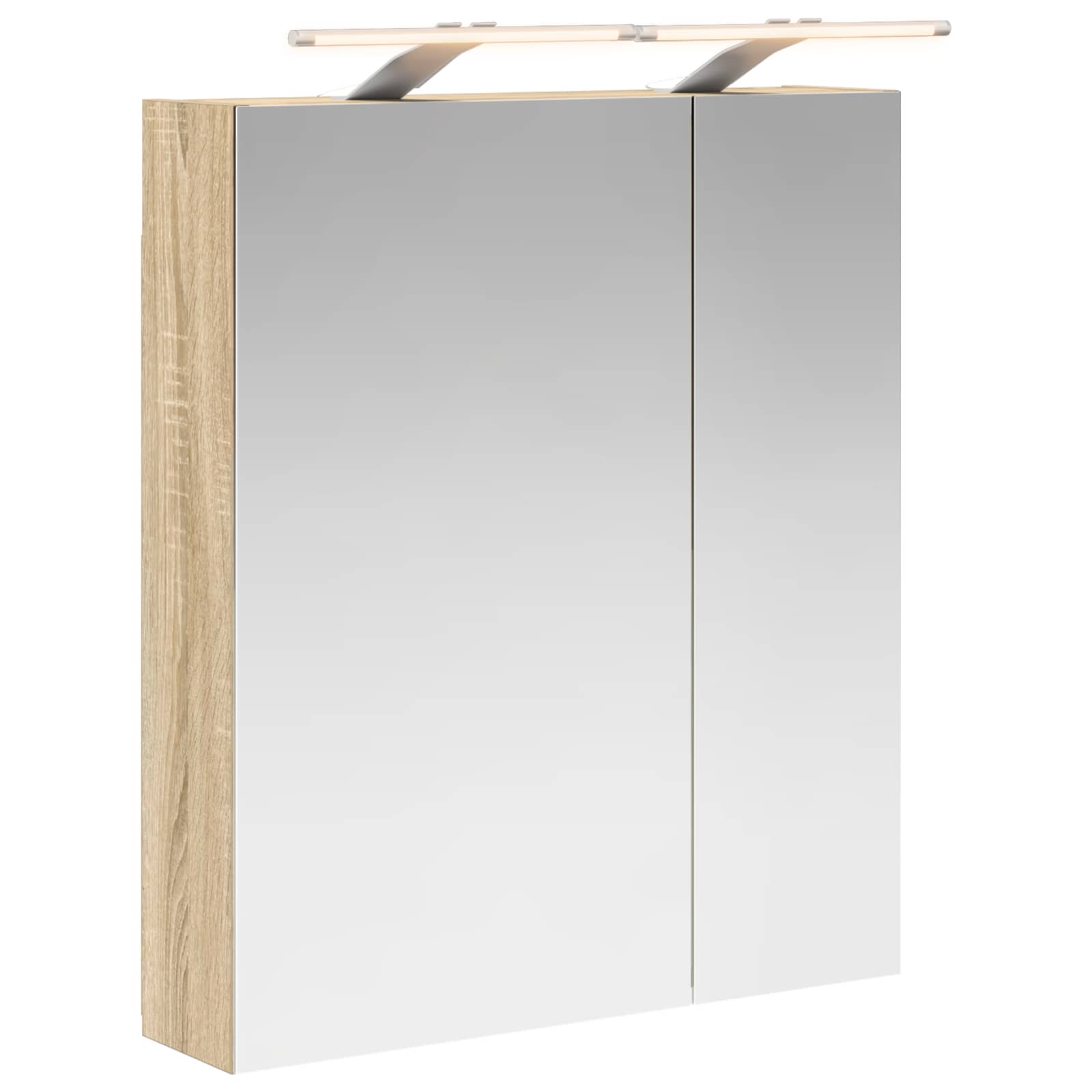 Badkamer spiegelkast met plank Sonoma Eiken 60 x 14,5 x 70 cm is nu te koop bij PeponiXL, paradijselijk wonen!