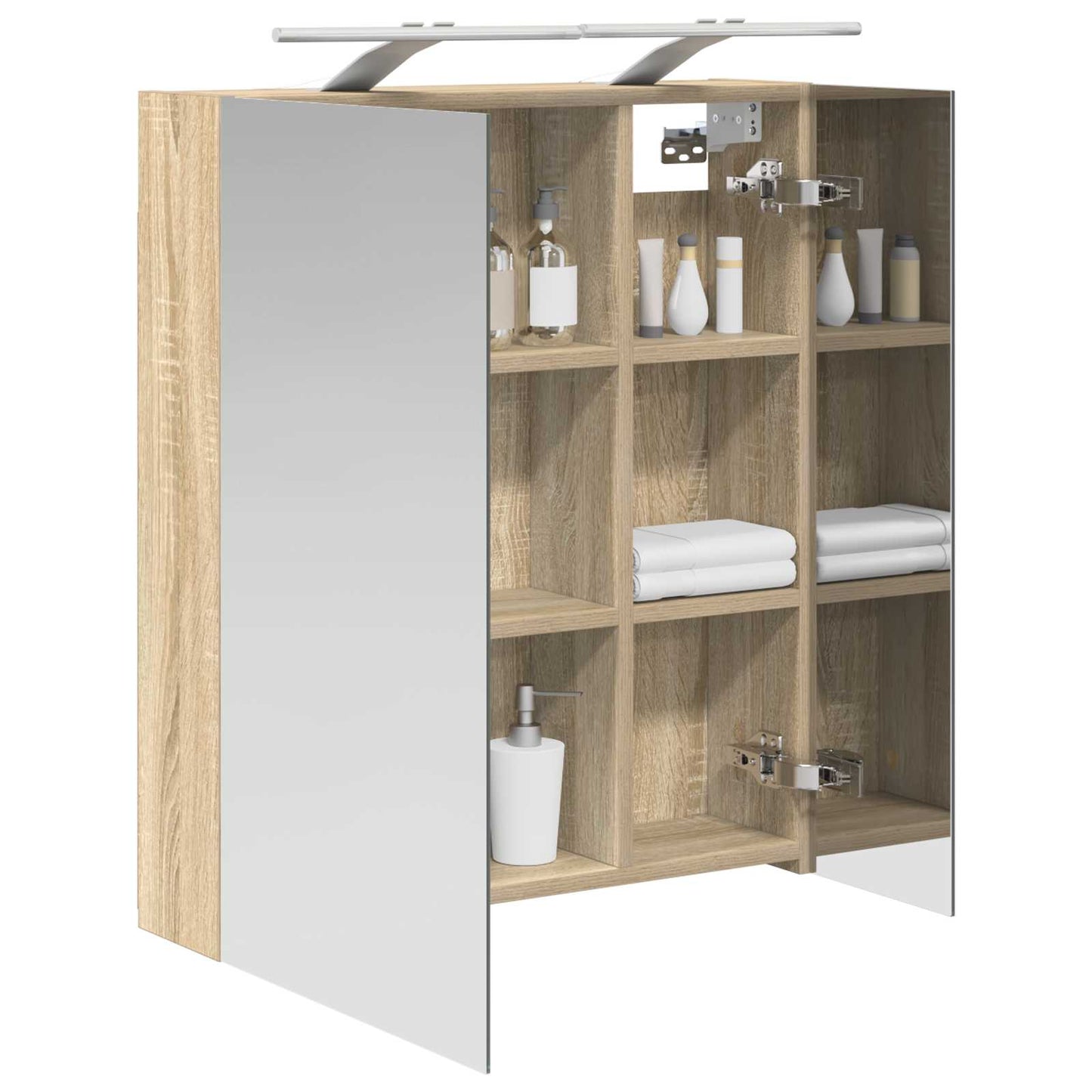 Badkamer spiegelkast met plank Sonoma Eiken 60 x 14,5 x 70 cm is nu te koop bij PeponiXL, paradijselijk wonen!