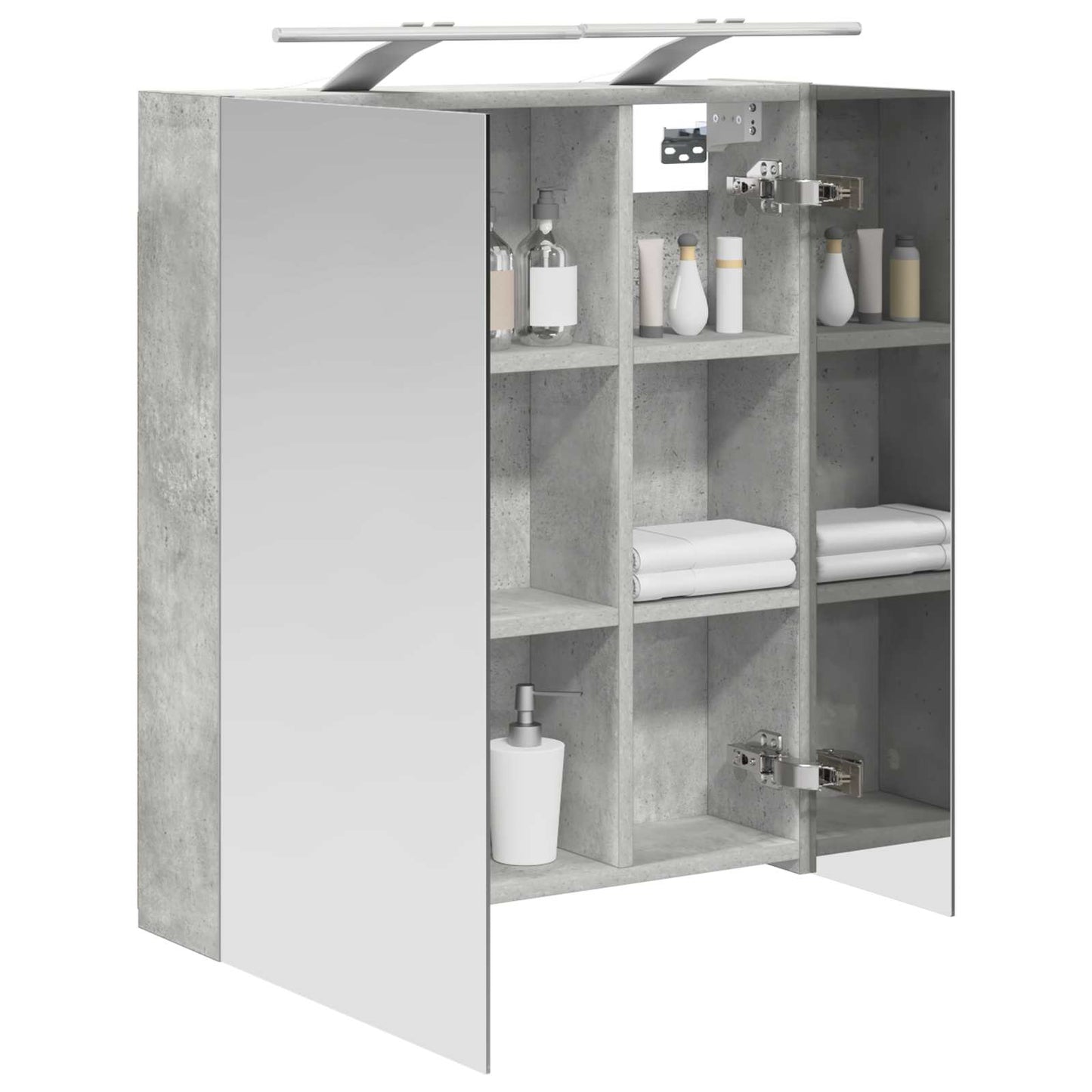 Badkamer spiegelkast Beton Grijs 60 x 14,5 x 70 cm Bewerkt hout is nu te koop bij PeponiXL, paradijselijk wonen!