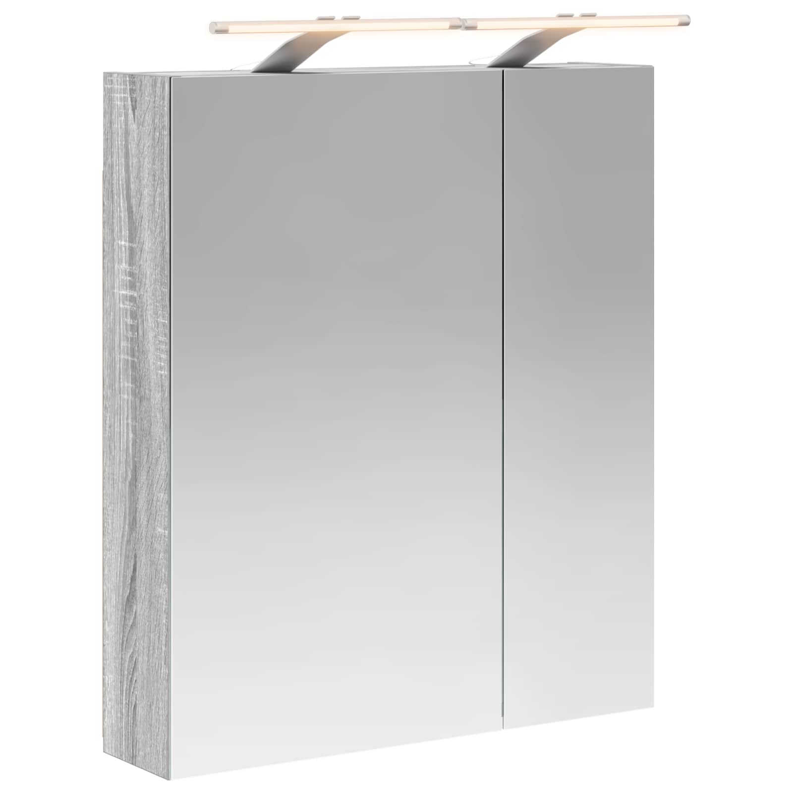 Badkamer spiegelkast met plank Grijs Sonoma 60 x 14,5 x 70 cm is nu te koop bij PeponiXL, paradijselijk wonen!