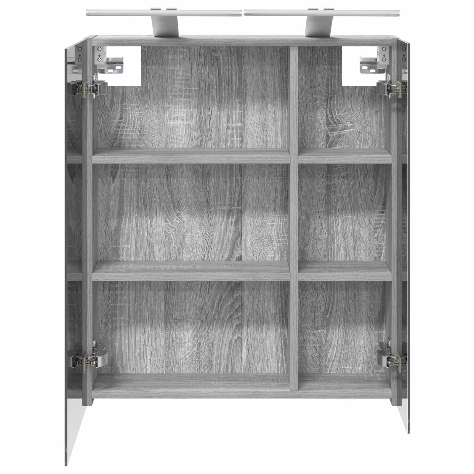 Badkamer spiegelkast met plank Grijs Sonoma 60 x 14,5 x 70 cm is nu te koop bij PeponiXL, paradijselijk wonen!
