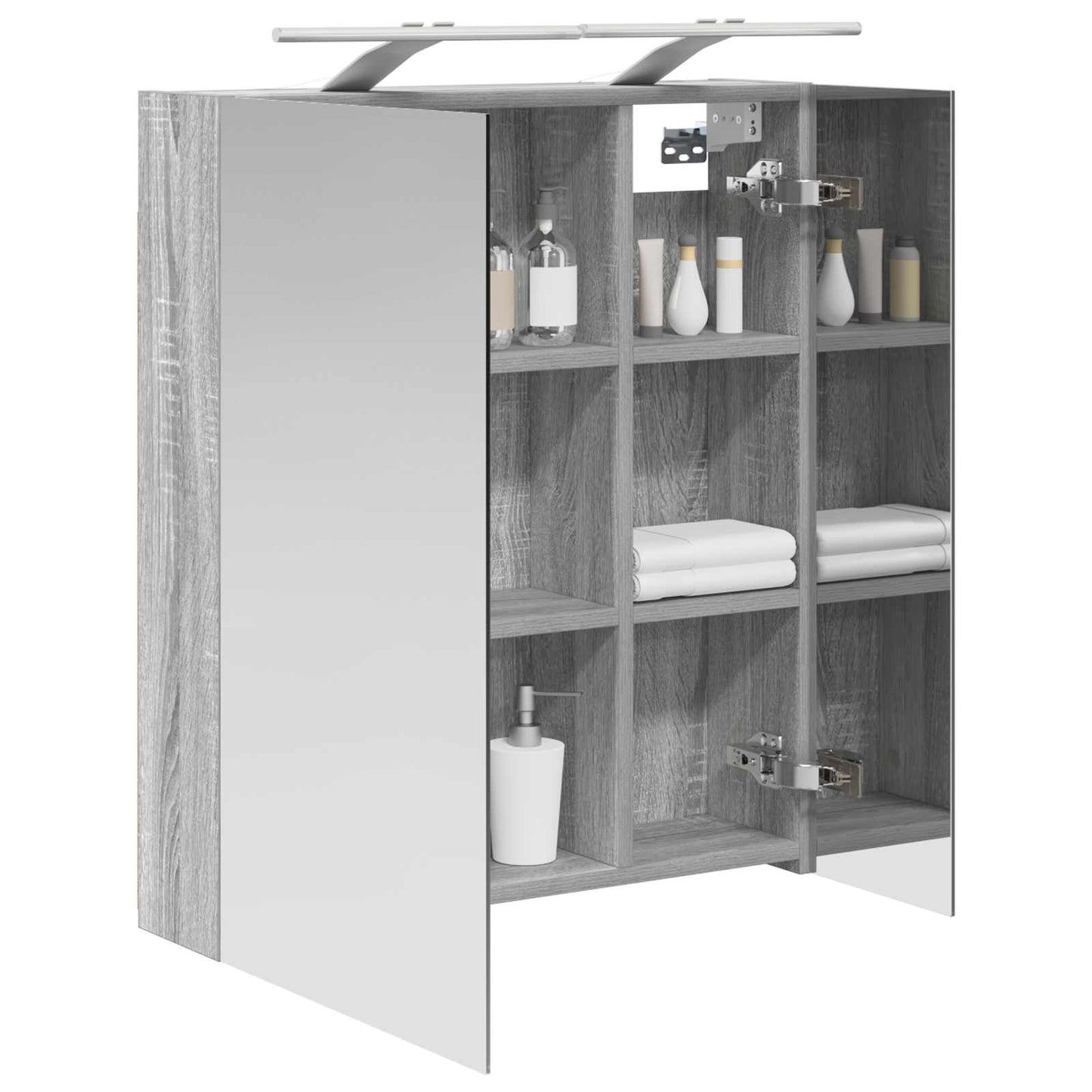 Badkamer spiegelkast met plank Grijs Sonoma 60 x 14,5 x 70 cm is nu te koop bij PeponiXL, paradijselijk wonen!