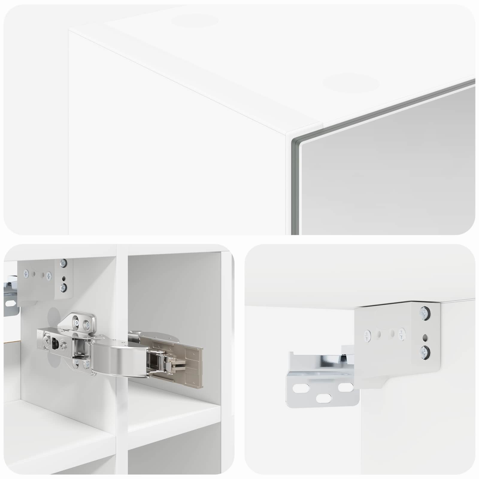 Badkamer spiegelkast voor Wit 60 x 14,5 x 50 cm Bewerkt hout is nu te koop bij PeponiXL, paradijselijk wonen!