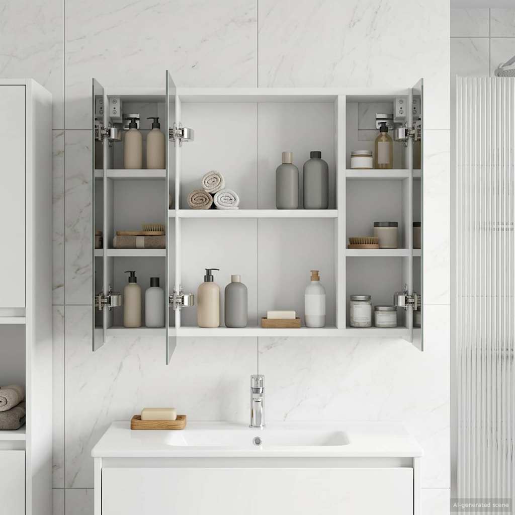 Badkamer spiegelkast voor Wit 60 x 14,5 x 50 cm Bewerkt hout is nu te koop bij PeponiXL, paradijselijk wonen!
