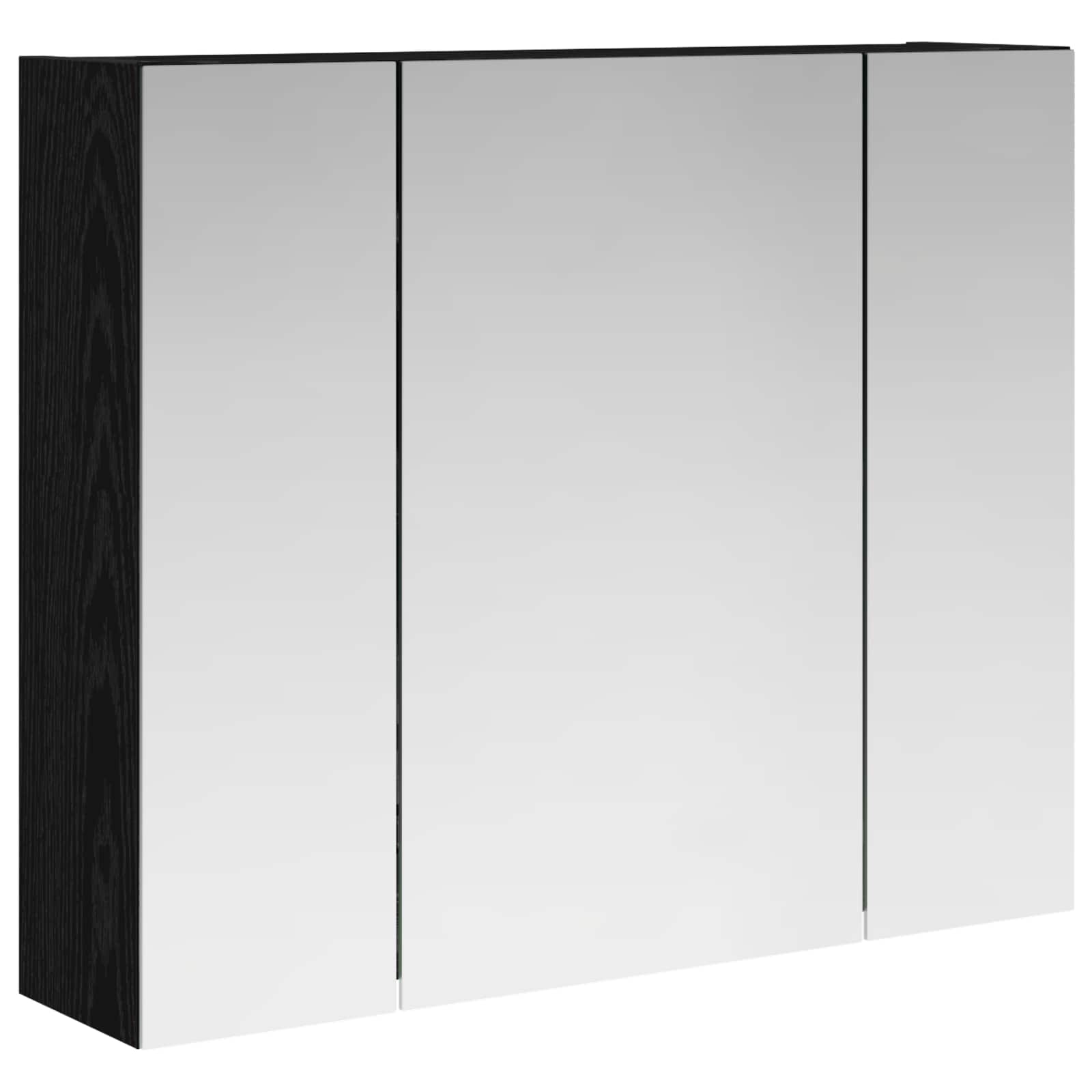 Badkamer spiegelkast Zwart Eiken 60 x 14,5 x 50 cm Bewerkt hout is nu te koop bij PeponiXL, paradijselijk wonen!