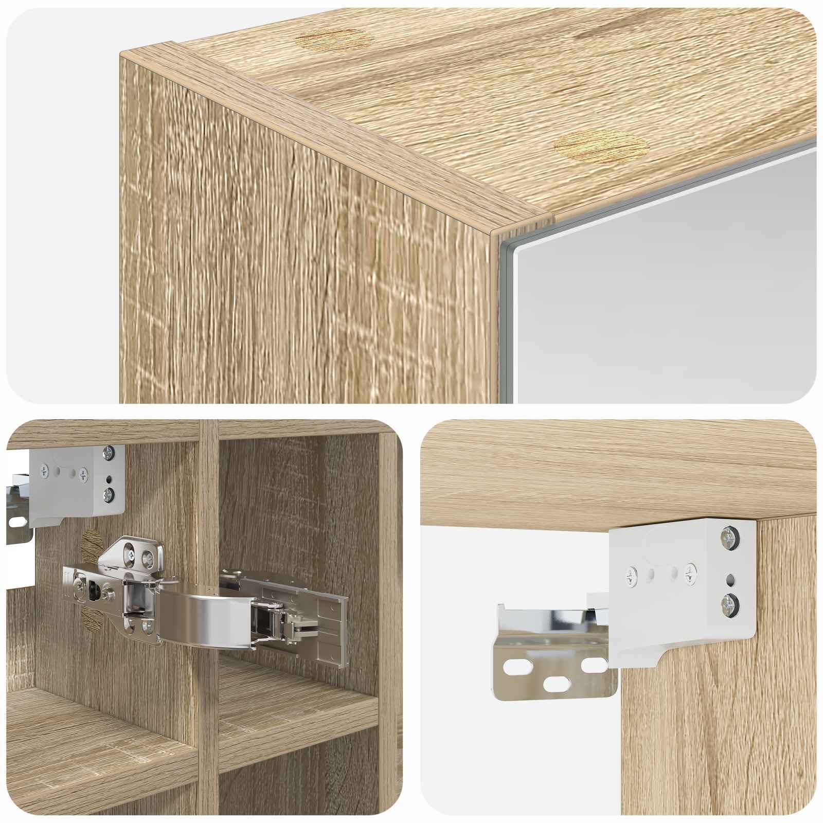 Badkamer spiegelkast Sonoma Eiken 60 x 14,5 x 50 cm is nu te koop bij PeponiXL, paradijselijk wonen!