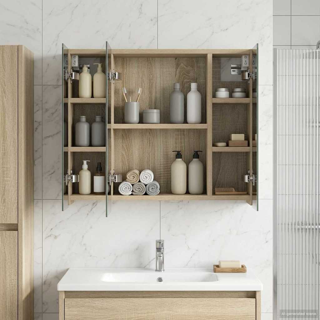 Badkamer spiegelkast Sonoma Eiken 60 x 14,5 x 50 cm is nu te koop bij PeponiXL, paradijselijk wonen!