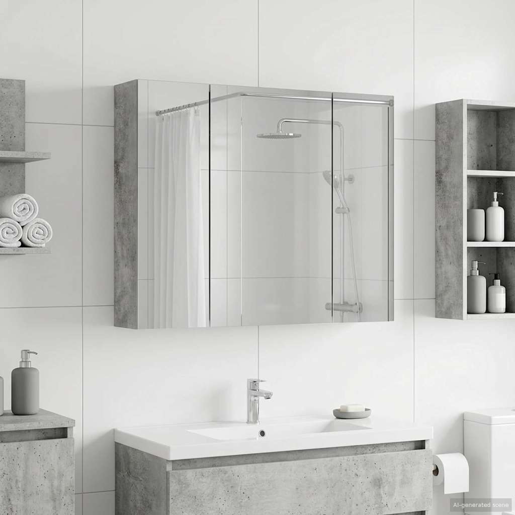 Badkamer spiegelkast Beton Grijs 60 x 14,5 x 50 cm Bewerkt hout is nu te koop bij PeponiXL, paradijselijk wonen!