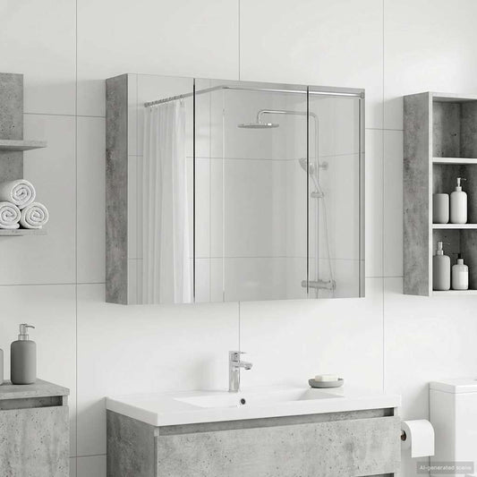 Badkamer spiegelkast Beton Grijs 60 x 14,5 x 50 cm Bewerkt hout is nu te koop bij PeponiXL, paradijselijk wonen!