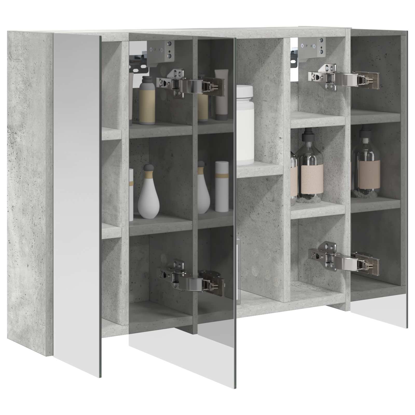 Badkamer spiegelkast Beton Grijs 60 x 14,5 x 50 cm Bewerkt hout is nu te koop bij PeponiXL, paradijselijk wonen!