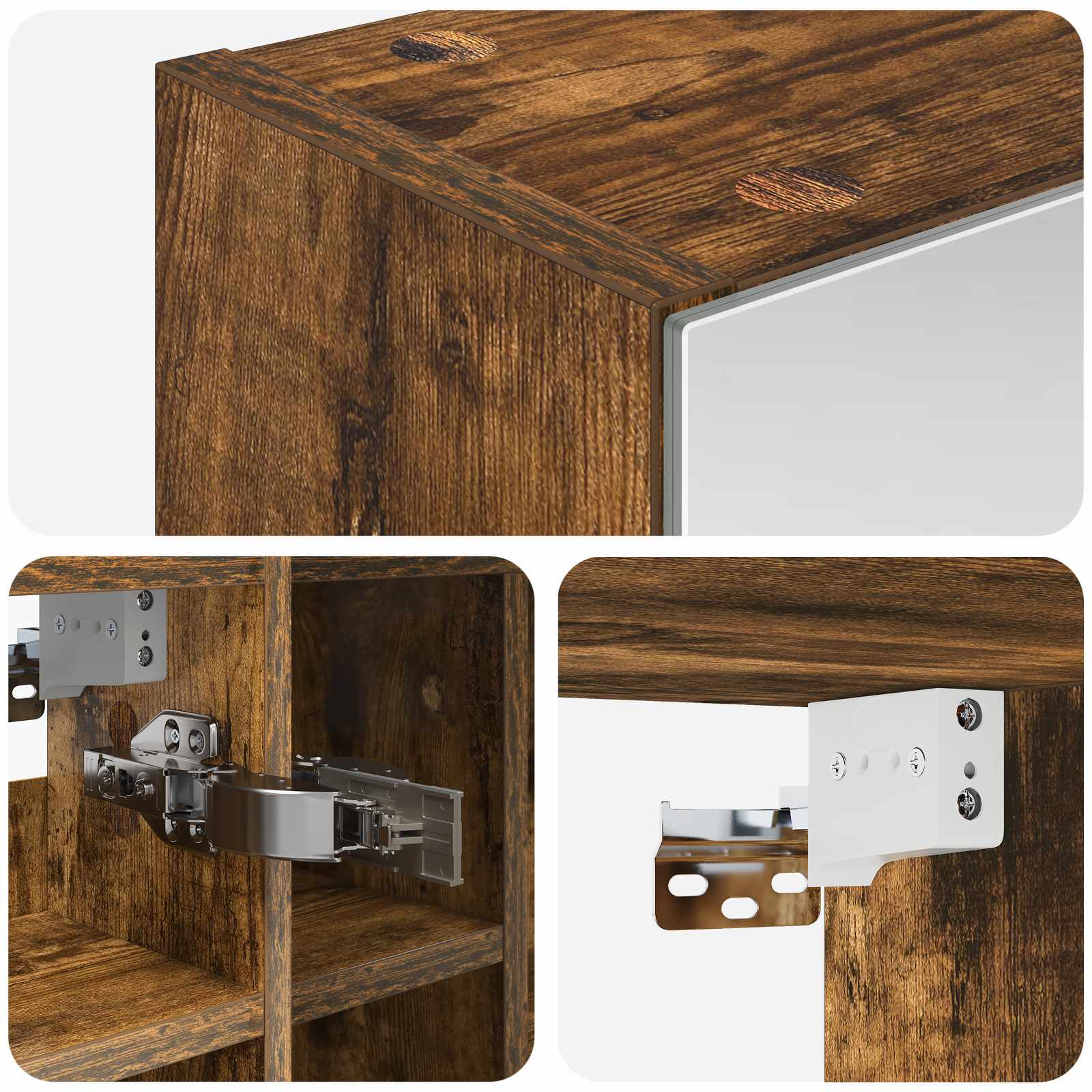 Badkamer spiegelkast Gerookt eiken 60 x 14,5 x 50 cm is nu te koop bij PeponiXL, paradijselijk wonen!