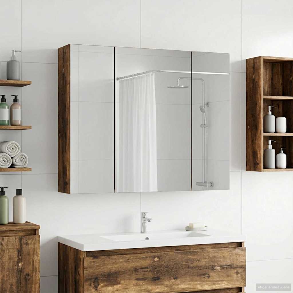 Badkamer spiegelkast Gerookt eiken 60 x 14,5 x 50 cm is nu te koop bij PeponiXL, paradijselijk wonen!