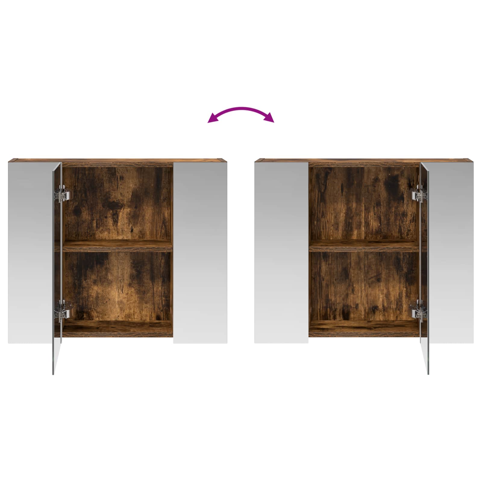 Badkamer spiegelkast Gerookt eiken 60 x 14,5 x 50 cm is nu te koop bij PeponiXL, paradijselijk wonen!